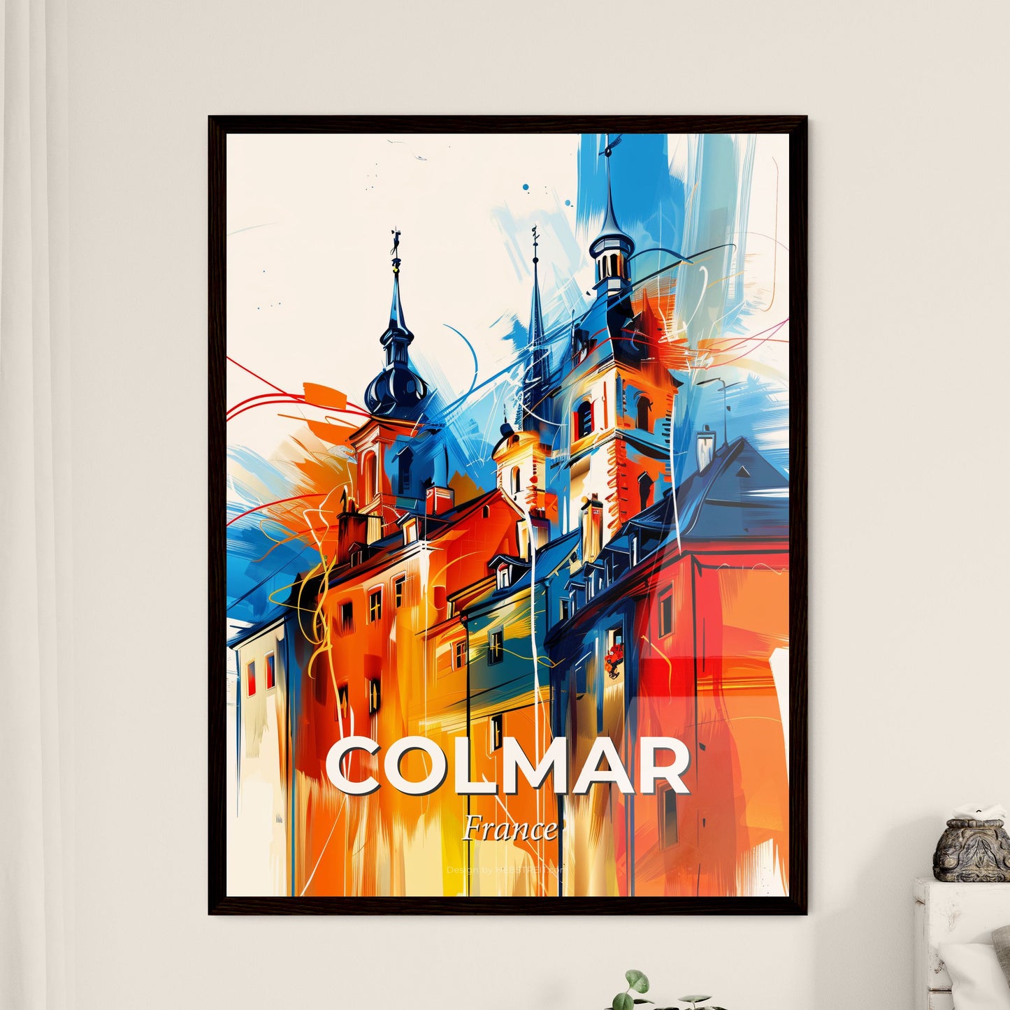 Vibrant Colmar, France - A Painting Of A Building