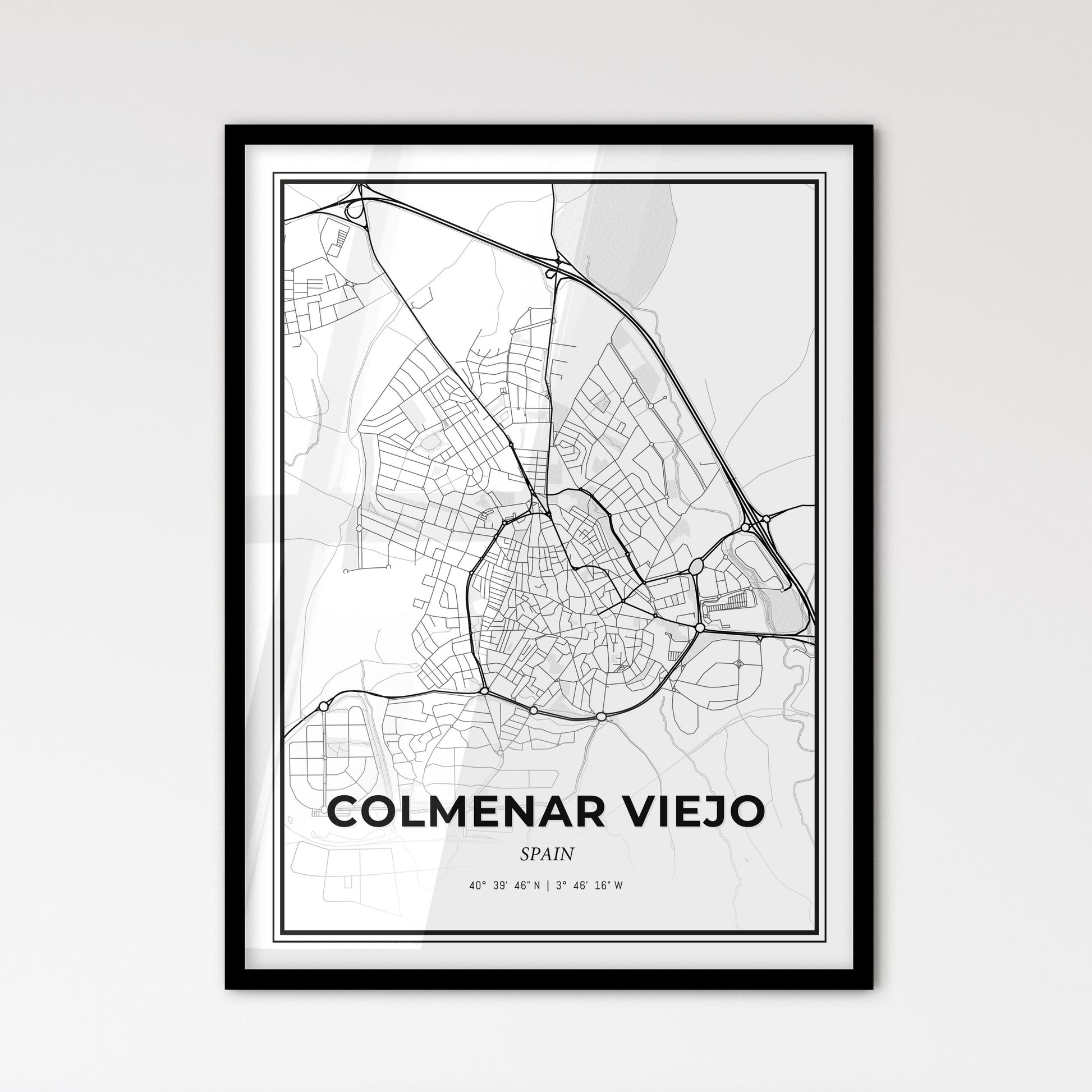 Colmenar Viejo Spain - Scandinavian Style City Map for Modern Home Decor