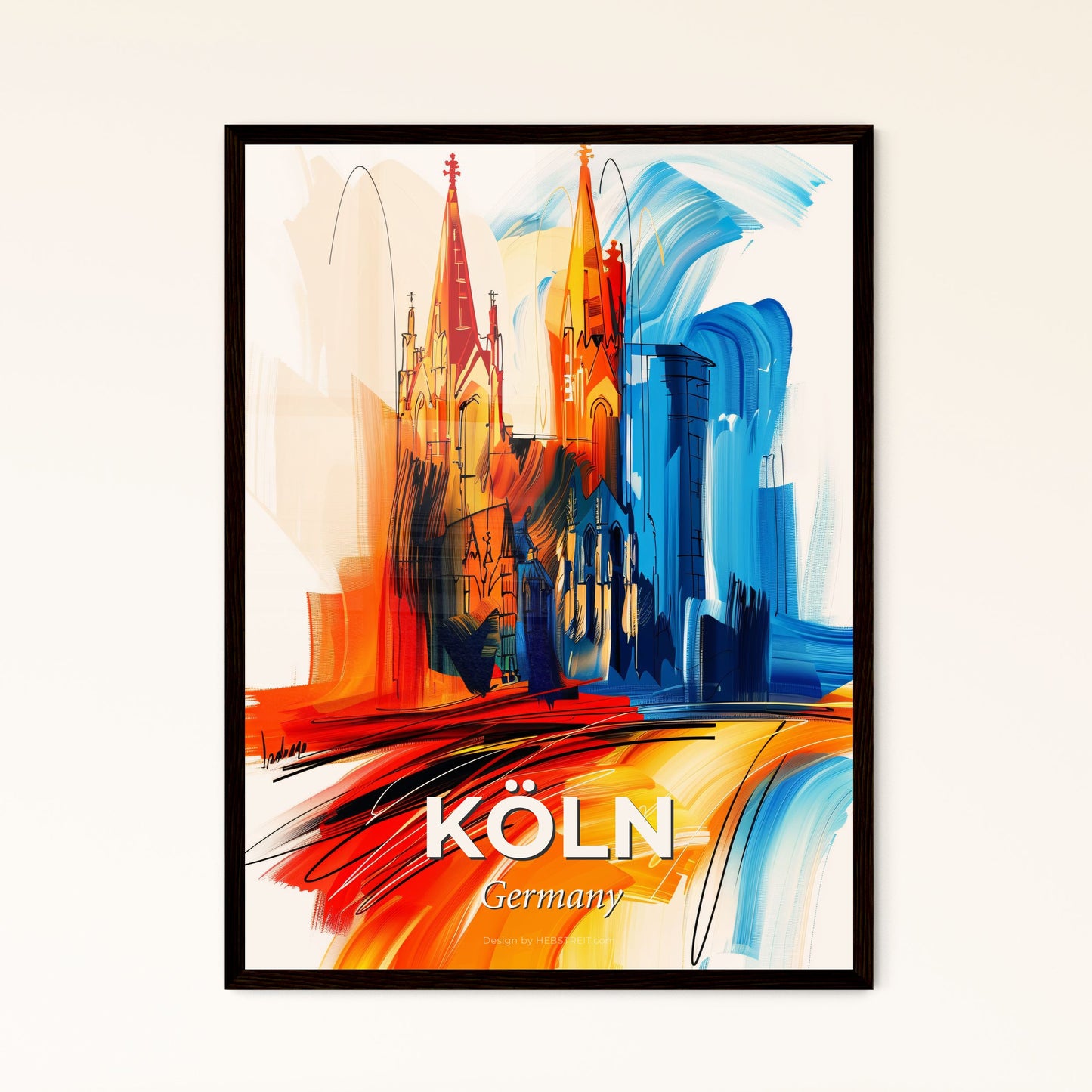 Vibrant Köln, Germany - A Painting Of A Castle