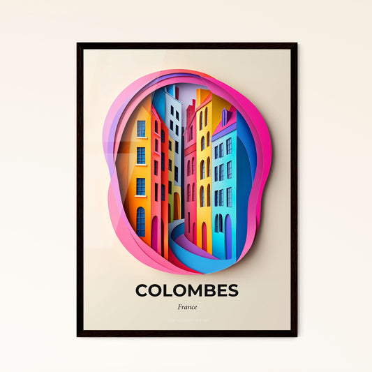 Vivid Colombes, France - a colorful city in a paper cut style