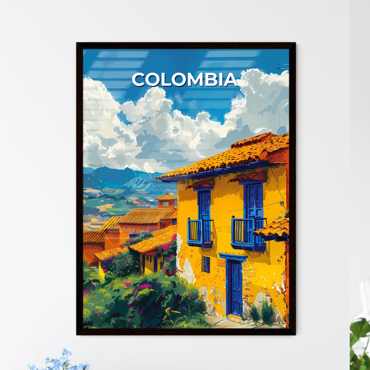 South America, Colombia, Vibrant Building, Colorful Painting, Architecture, Orange, Yellow, Blue, Doors, Balcony, Art