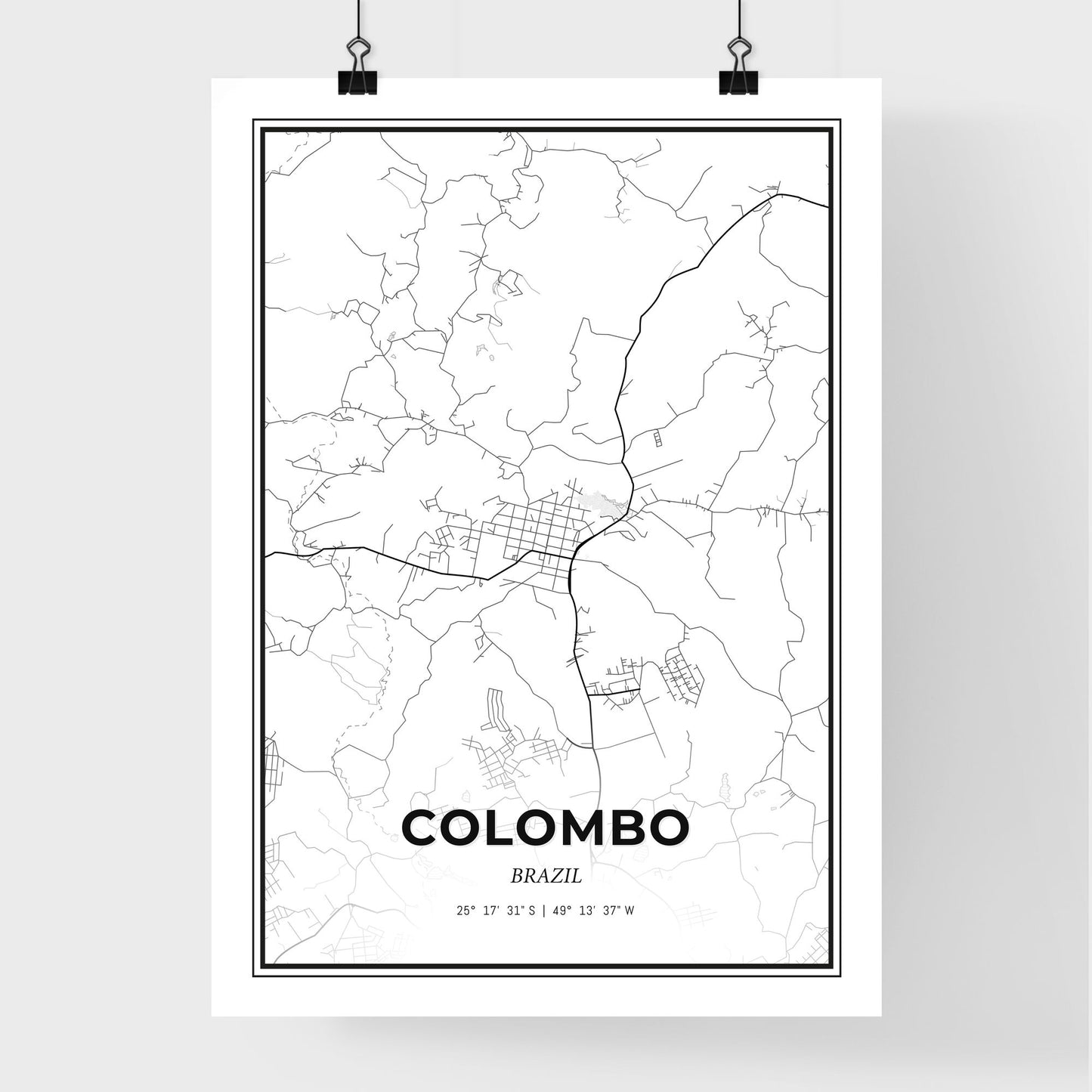 Colombo Brazil - Premium City Map Poster