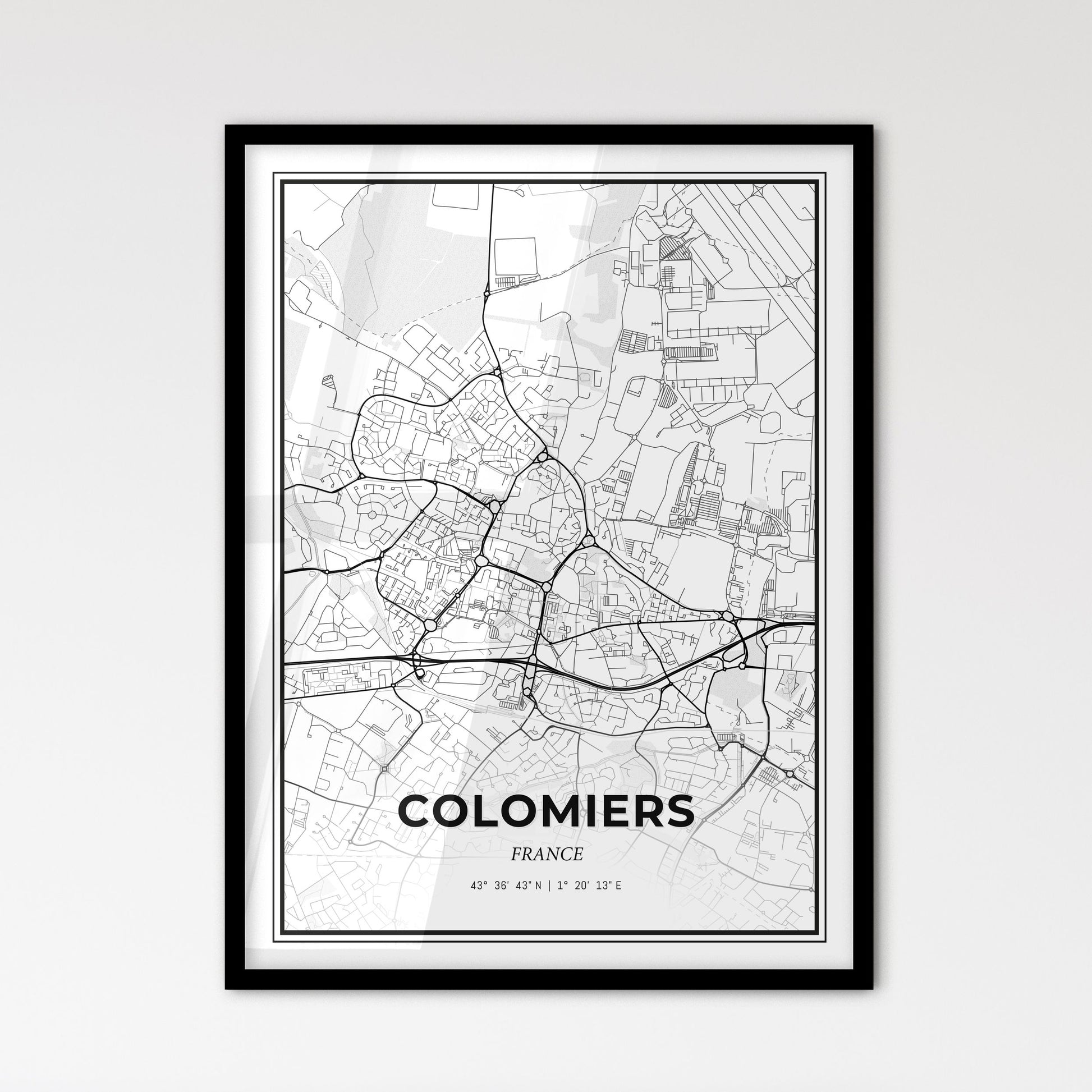 Colomiers France - Scandinavian Style City Map for Modern Home Decor