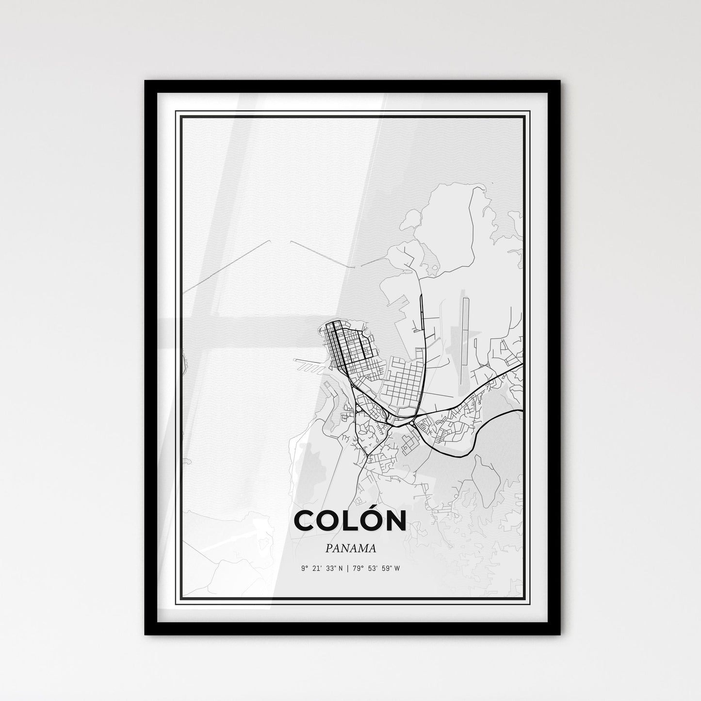 Colón Panama - Scandinavian Style City Map for Modern Home Decor