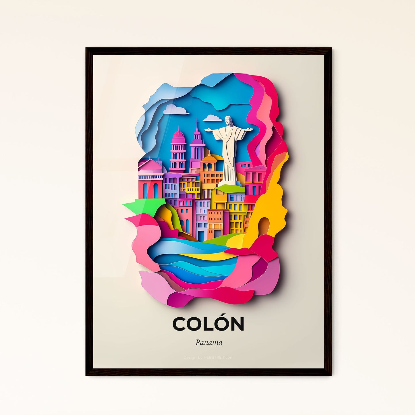 Vivid Colón, Panama - a paper cut of a city with a statue