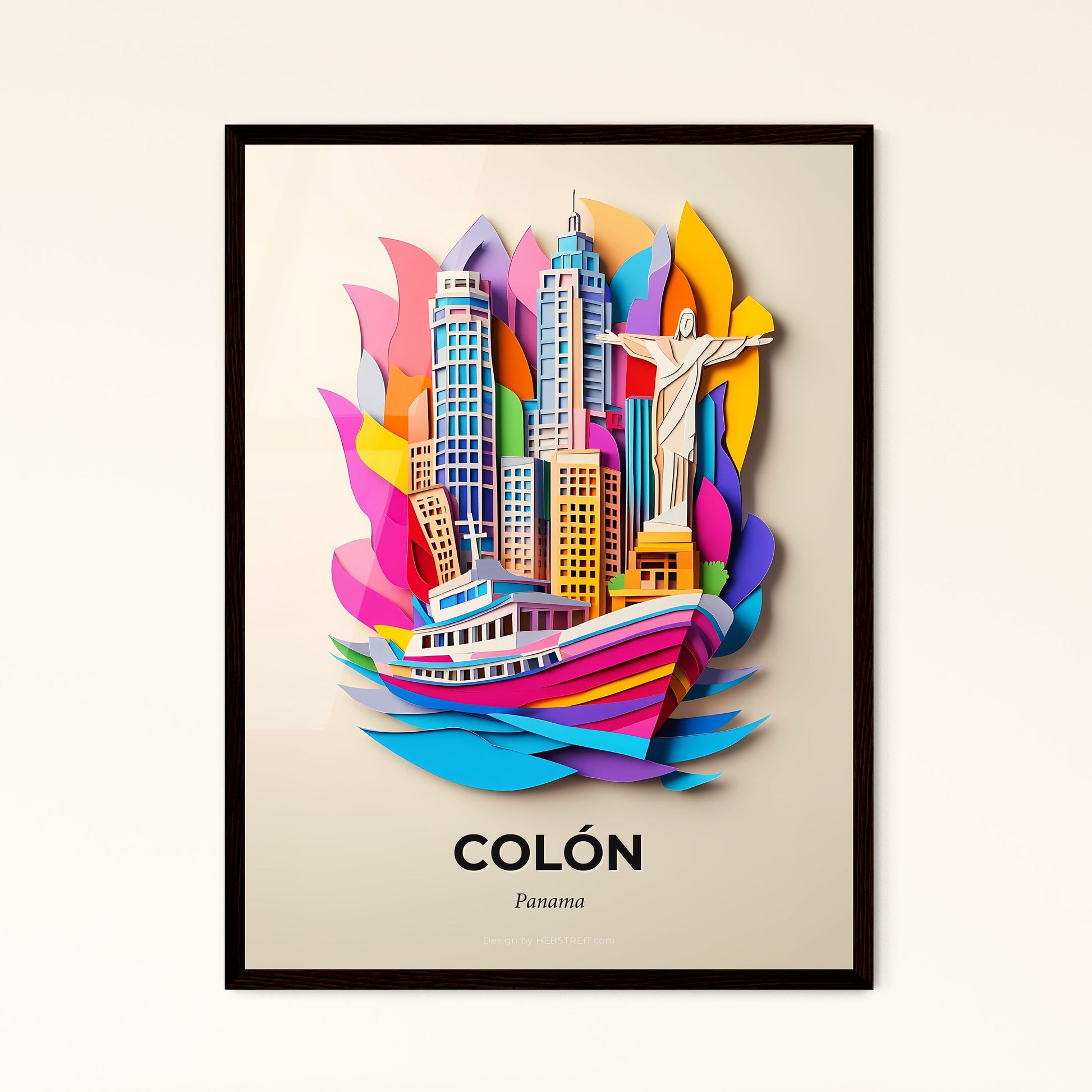 Vivid Colón, Panama - a paper cut of a city with a statue