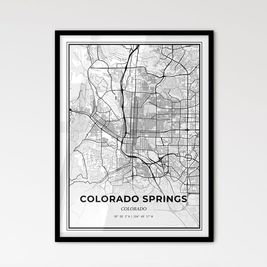 Colorado Springs Colorado - Scandinavian Style City Map for Modern Home Decor