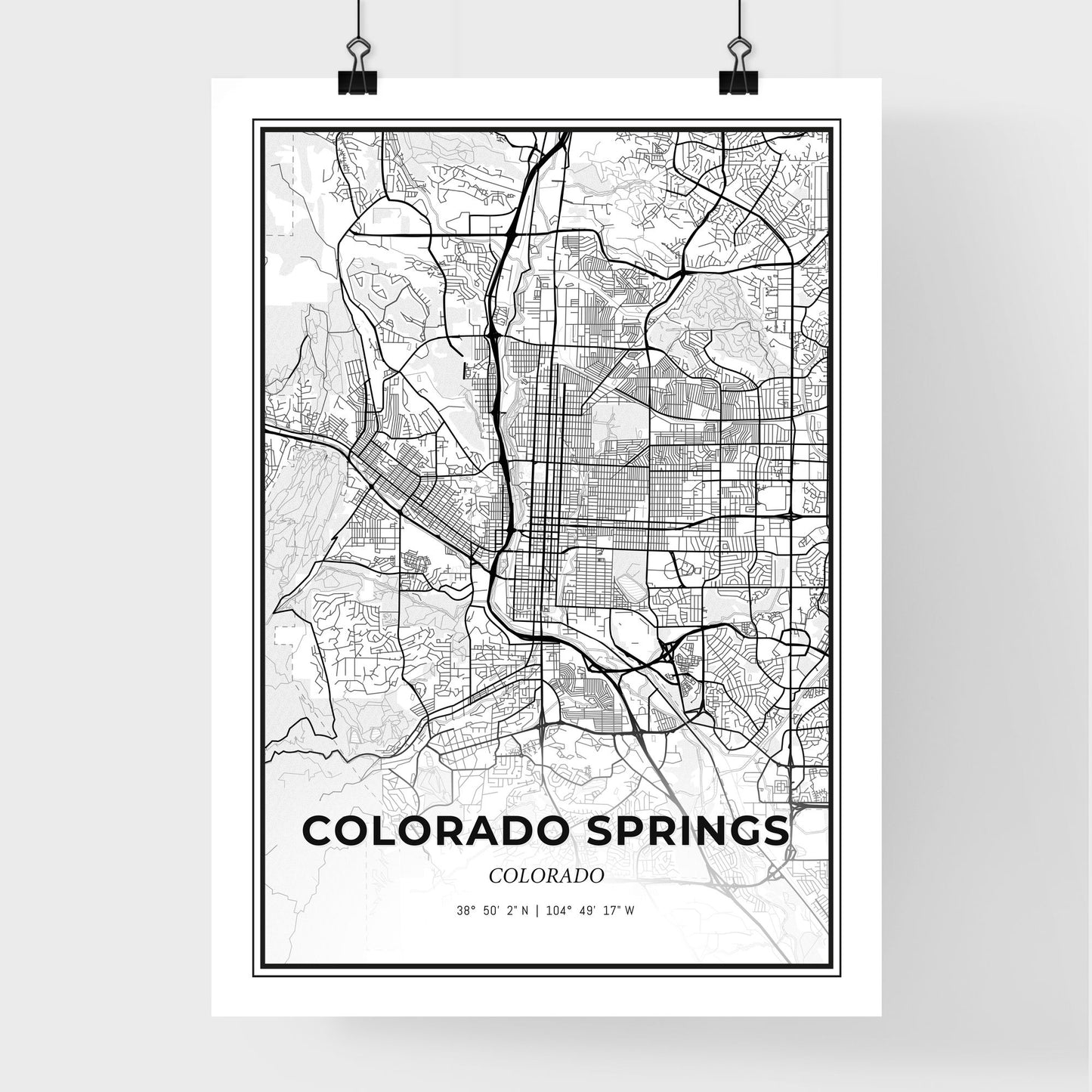 Colorado Springs Colorado - Premium City Map Poster