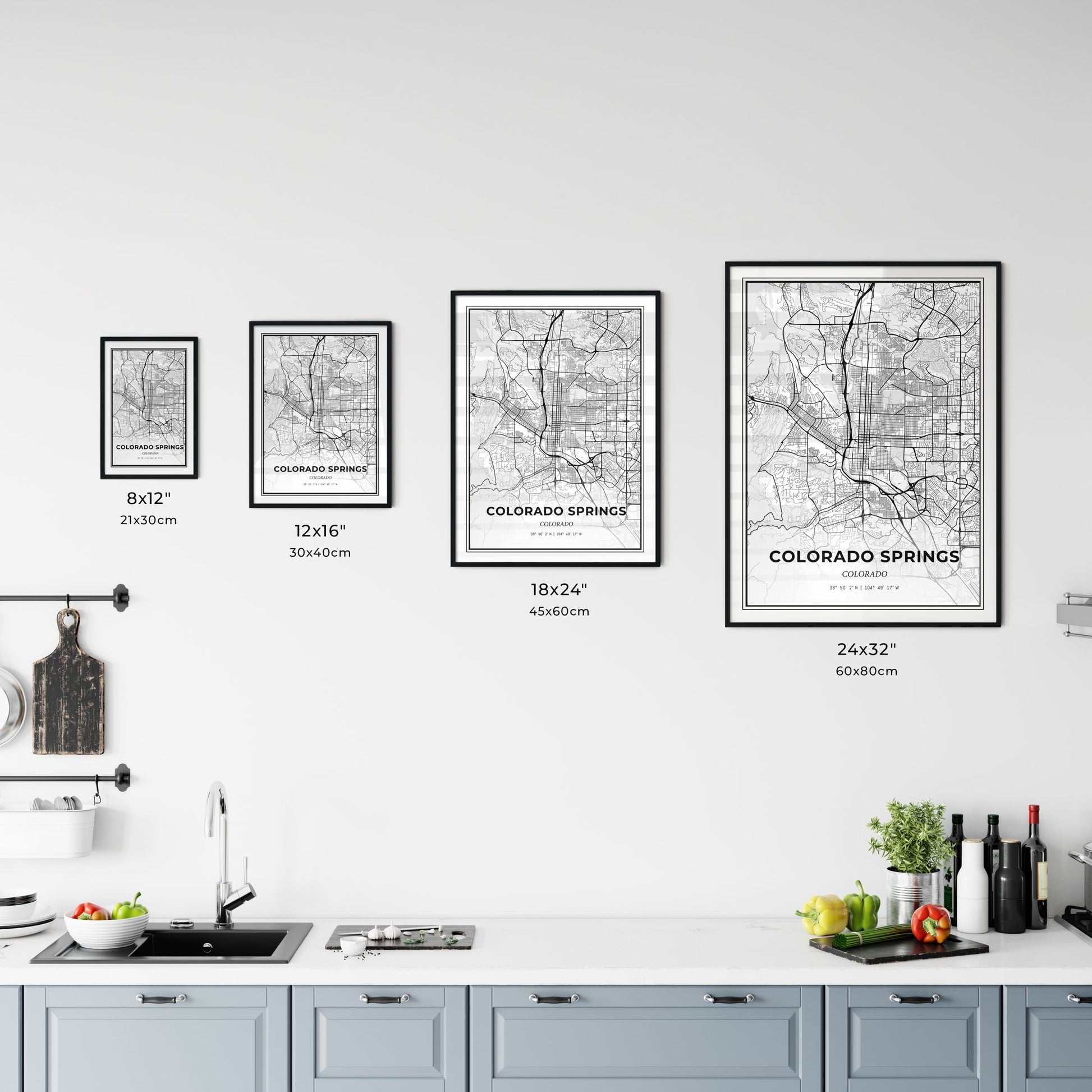 Colorado Springs Colorado - Customizable Modern City Map