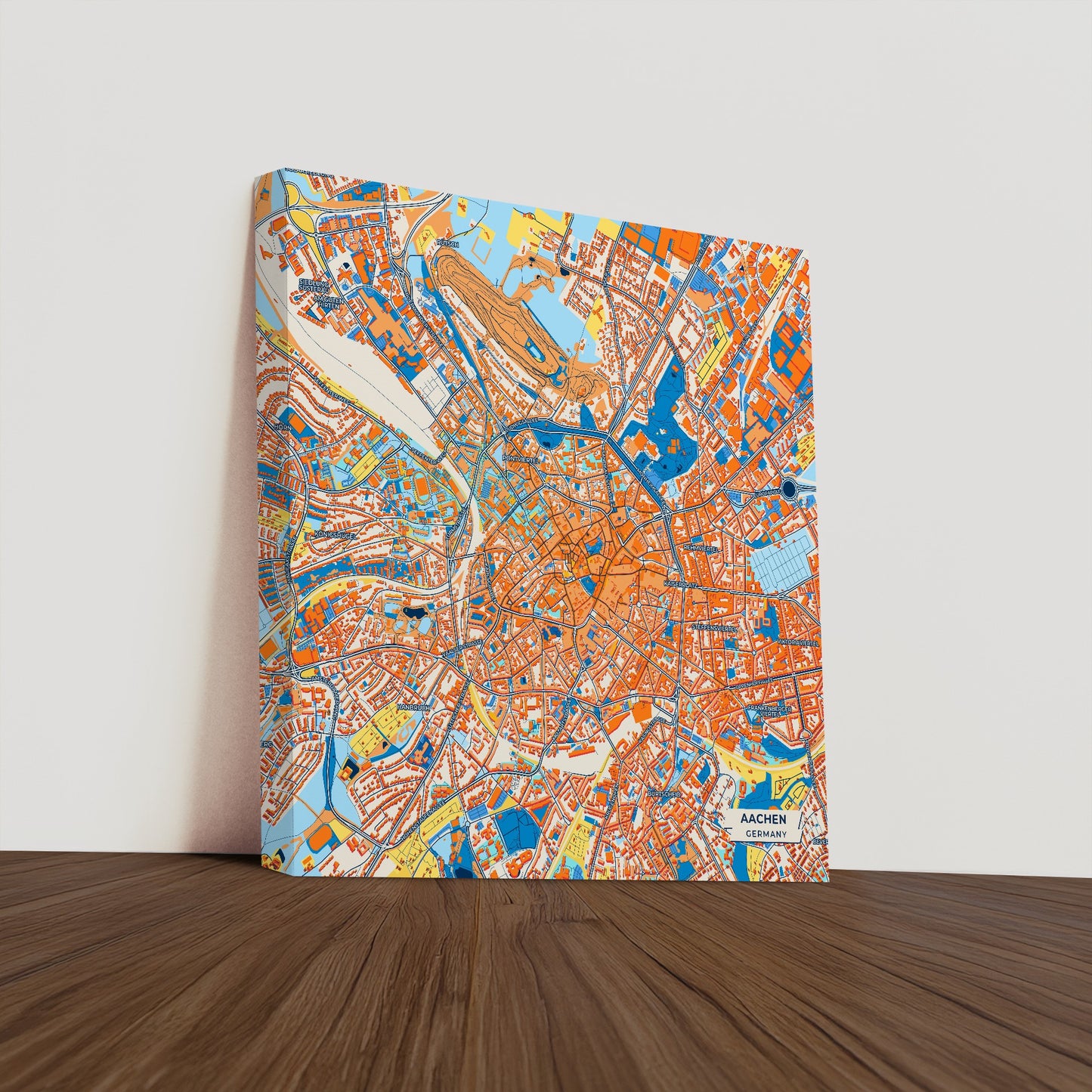 Zwolle Netherlands Colorful City Map Canvas Print