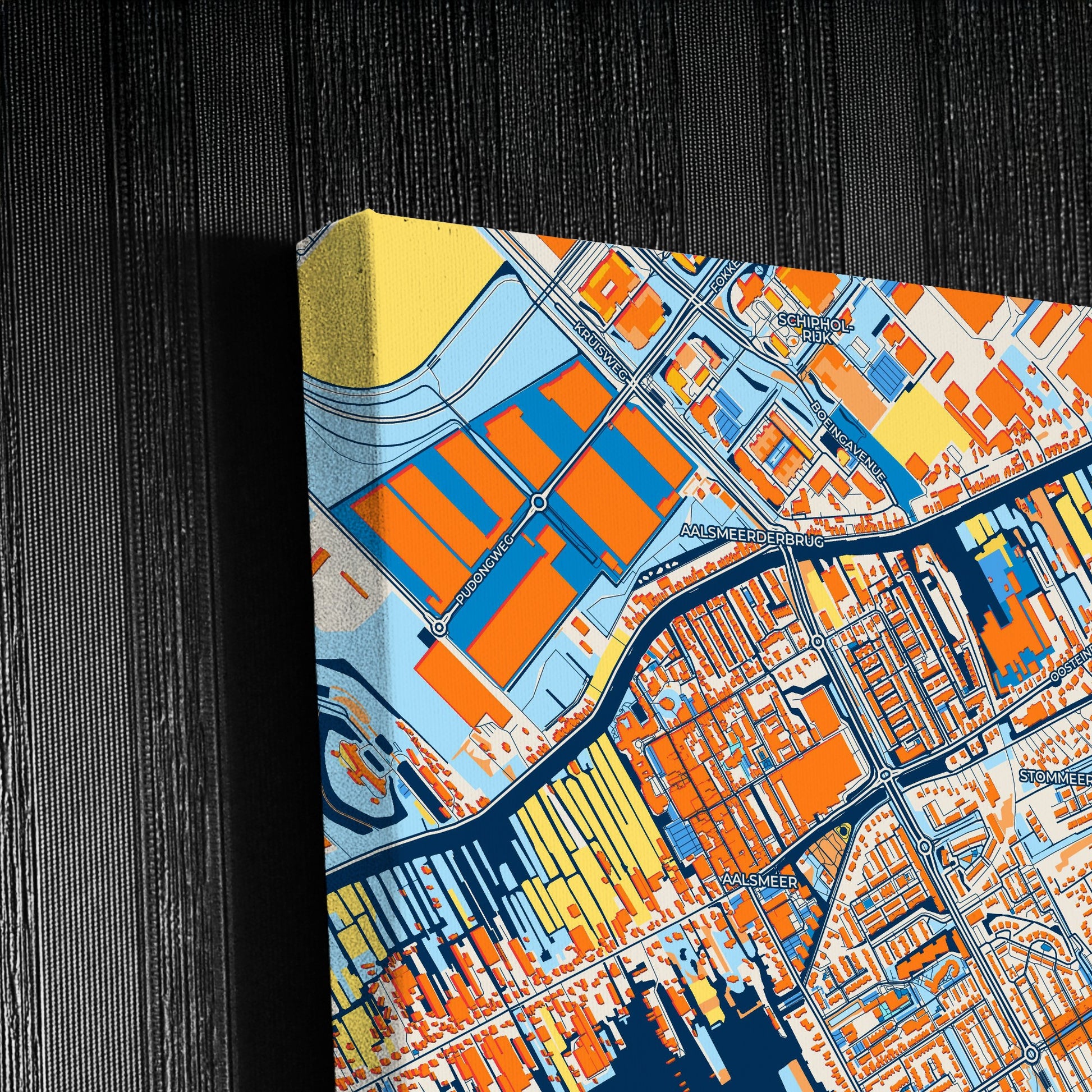 Aalsmeer Netherlands Colorful City Map Canvas Print Detail