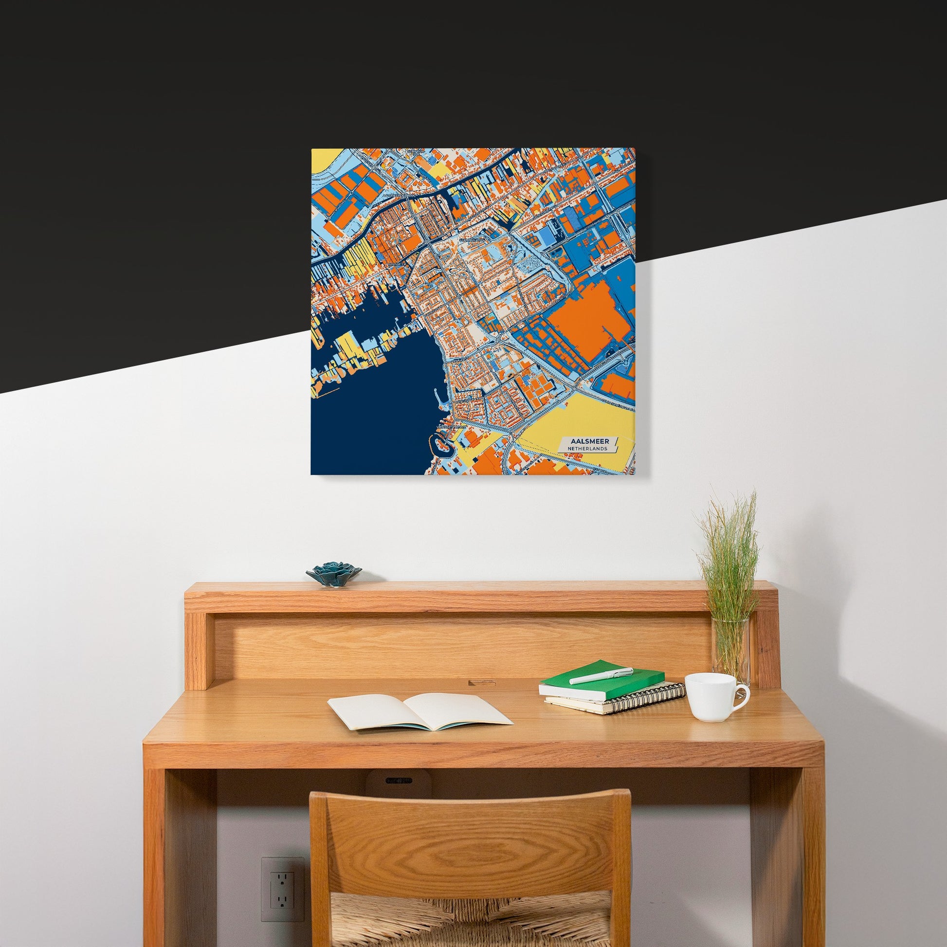 Aalsmeer Netherlands Colorful City Map Canvas Print Scene