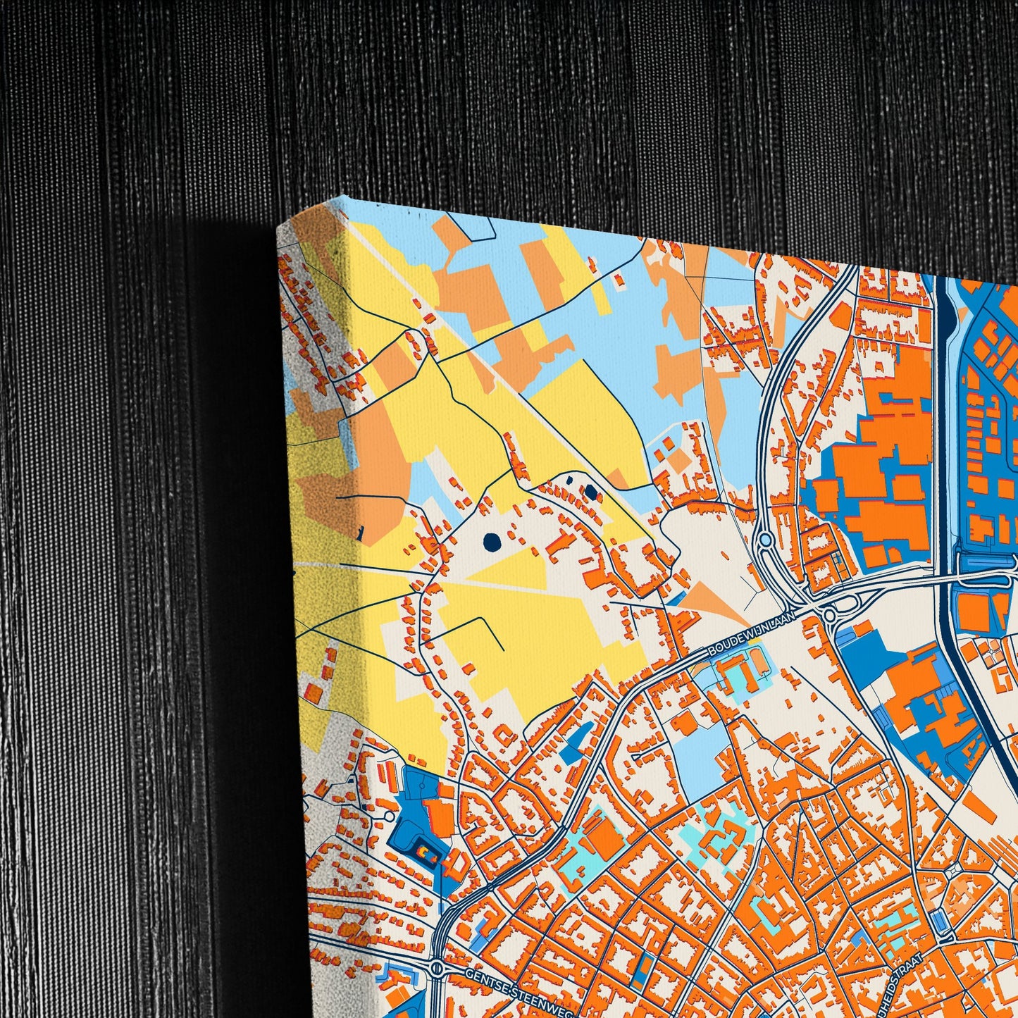 Aalst  Belgium Colorful City Map Canvas Print Detail