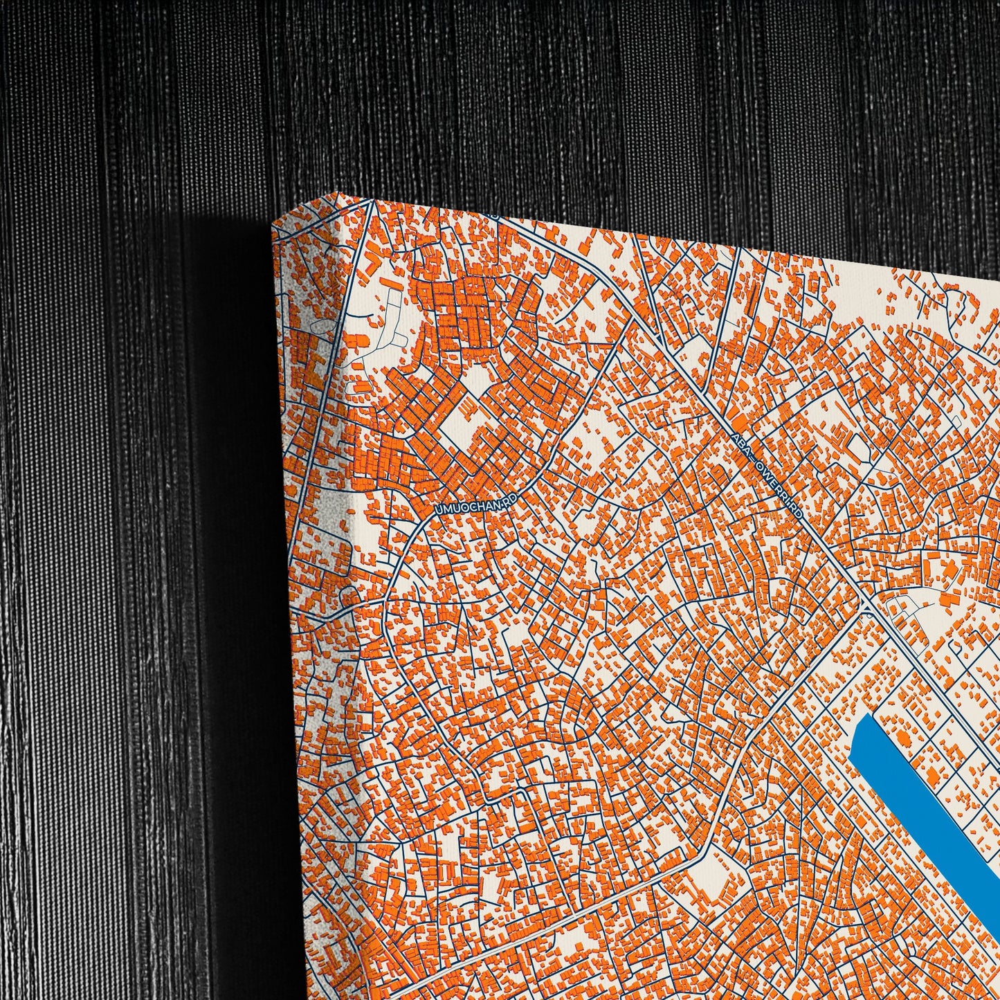 Aba Nigeria Colorful City Map Canvas Print Detail