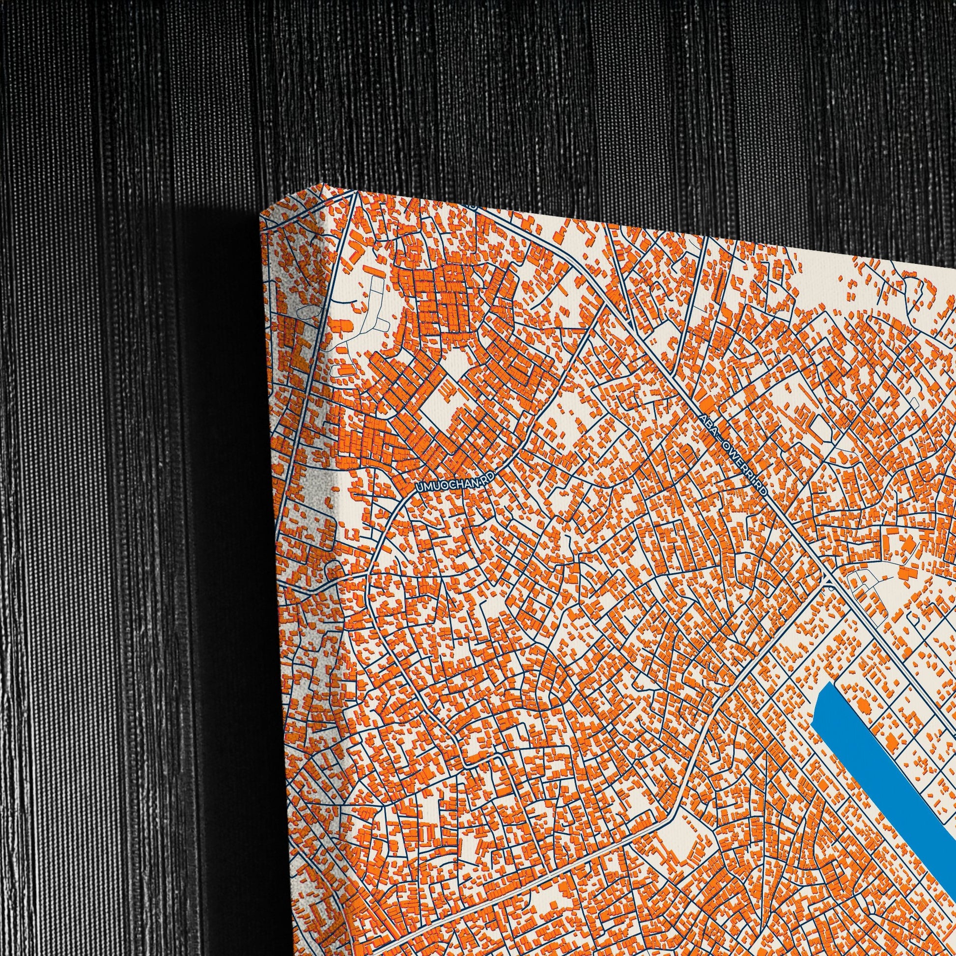 Aba Nigeria Colorful City Map Canvas Print Detail