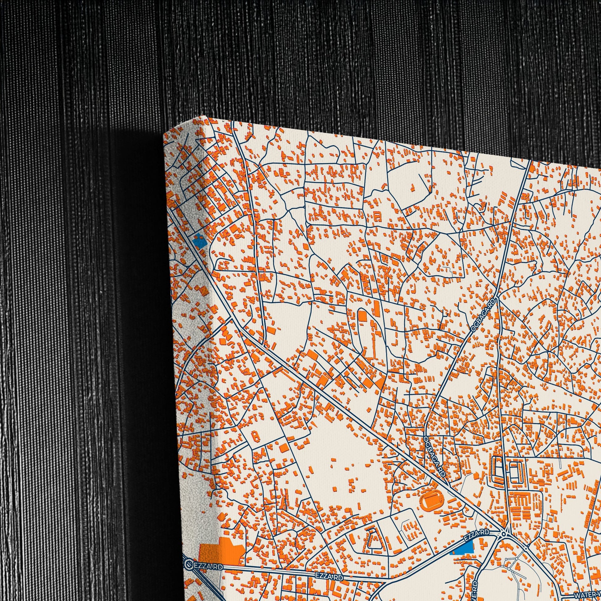 Abakaliki Nigeria Colorful City Map Canvas Print Detail