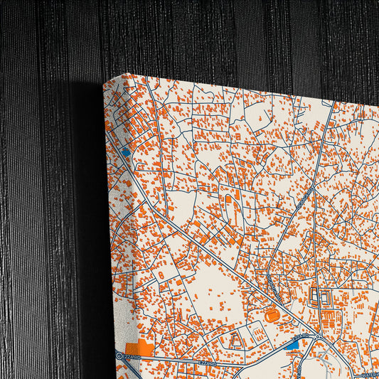 Abakaliki Nigeria Colorful City Map Canvas Print Detail