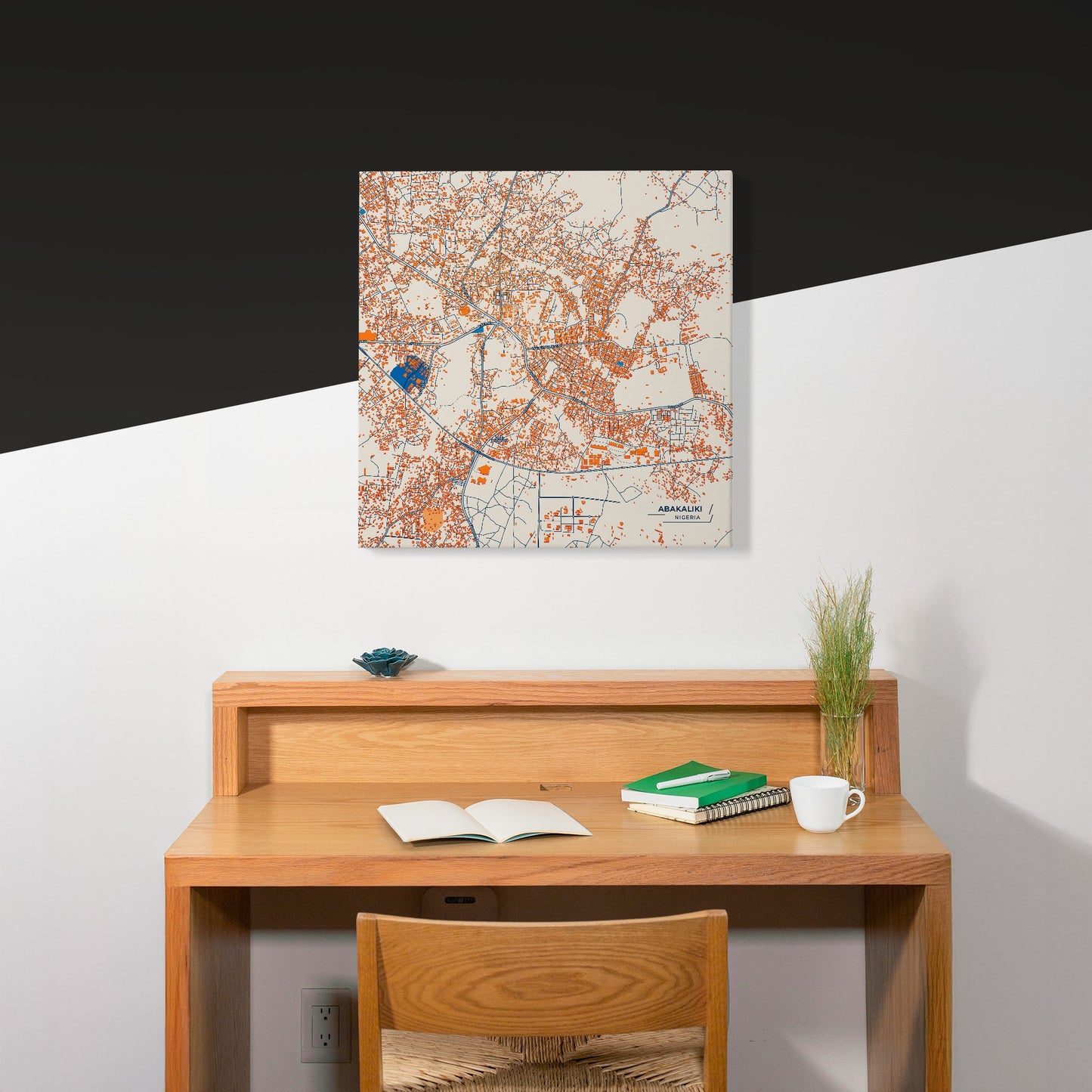 Abakaliki Nigeria Colorful City Map Canvas Print Scene