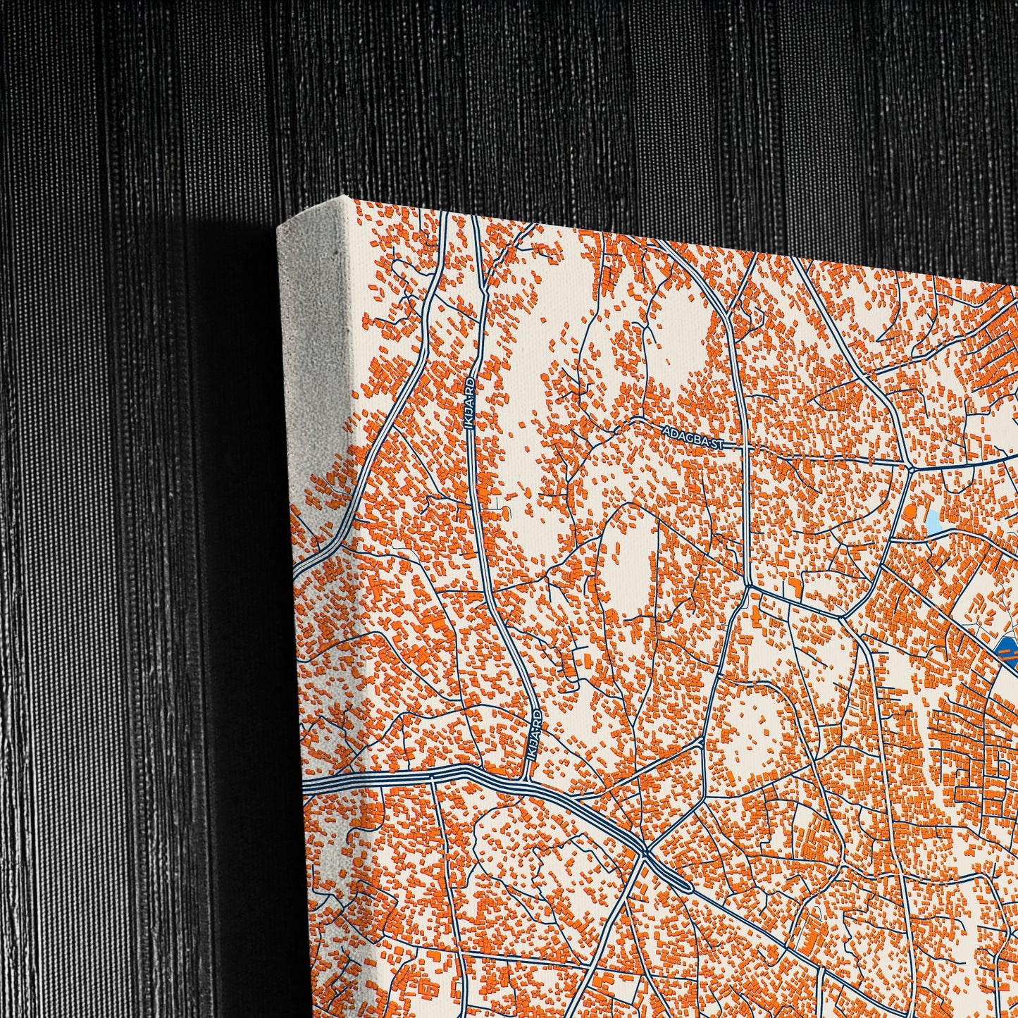 Abeokuta Nigeria Colorful City Map Canvas Print Detail