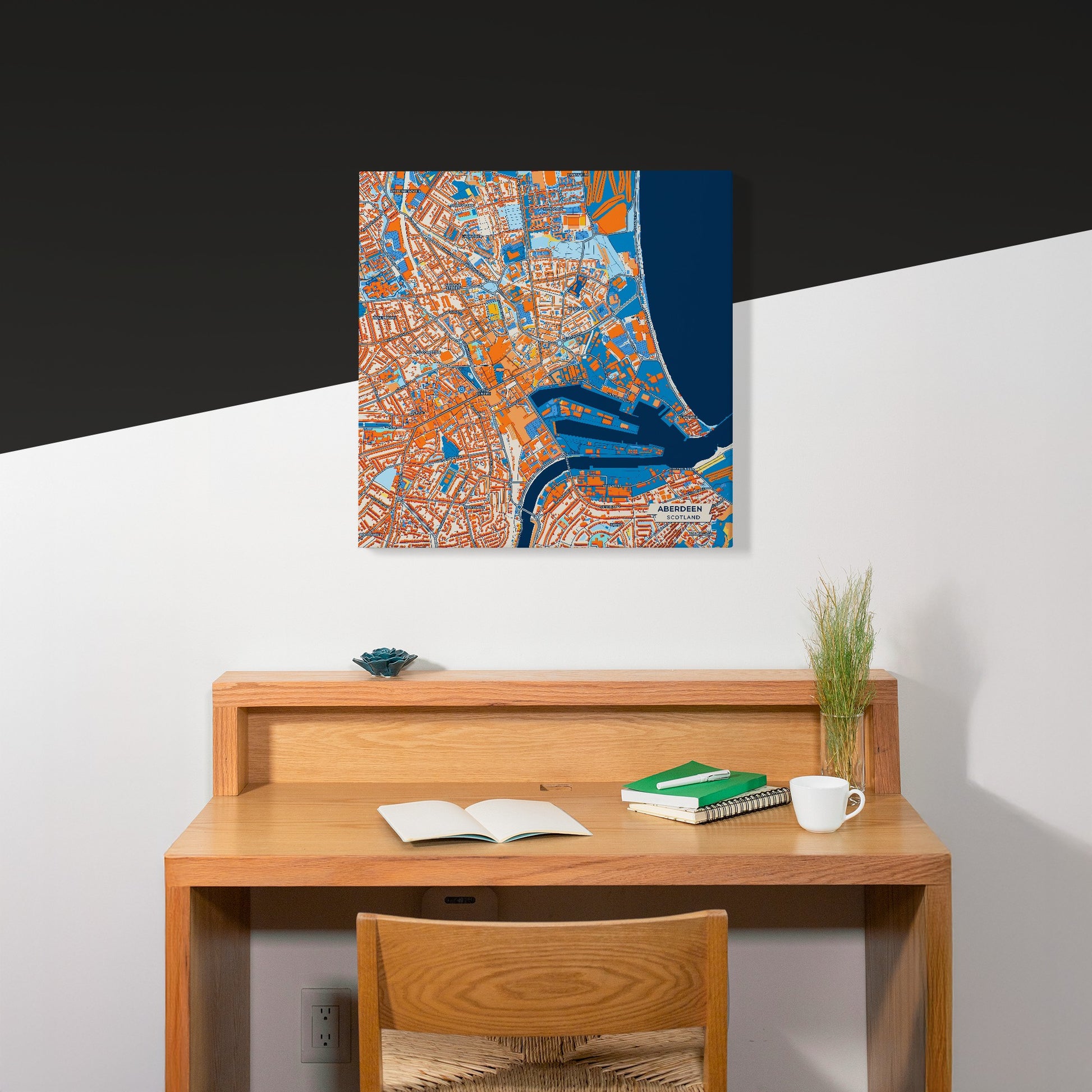 Aberdeen Scotland Colorful City Map Canvas Print Scene