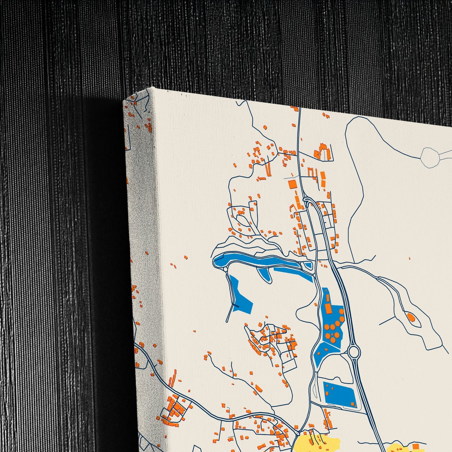 Abha Saudi Arabia Colorful City Map Canvas Print Detail