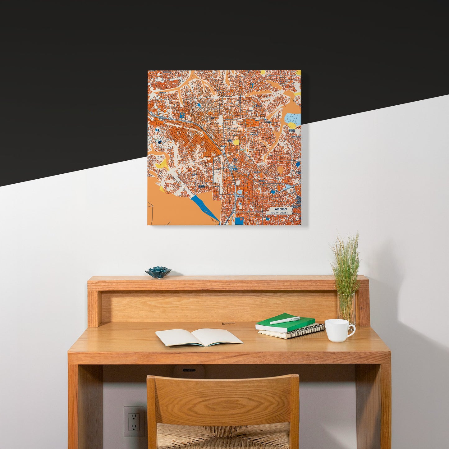 Abobo Ivory Coast Colorful City Map Canvas Print Scene