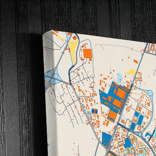 Abovyan Armenia Colorful City Map Canvas Print Detail