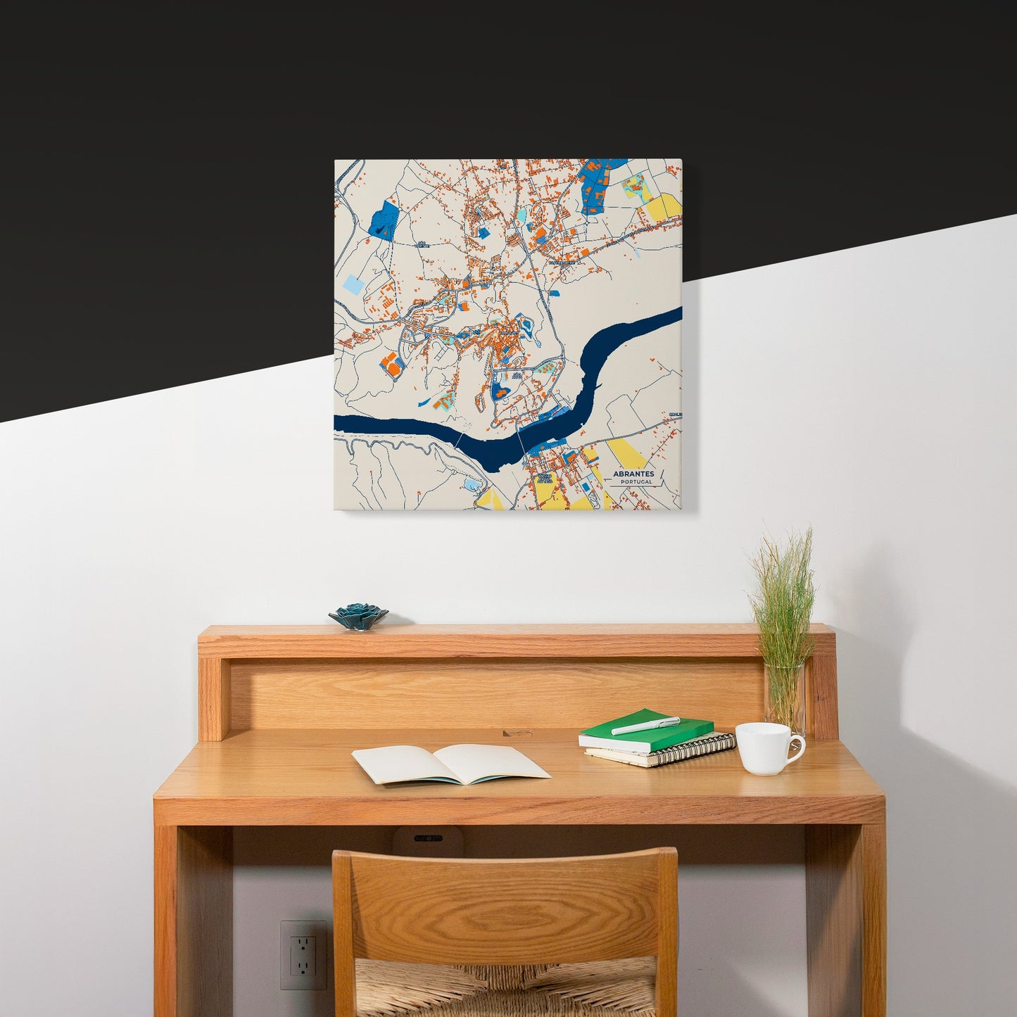 Abrantes Portugal Colorful City Map Canvas Print Scene