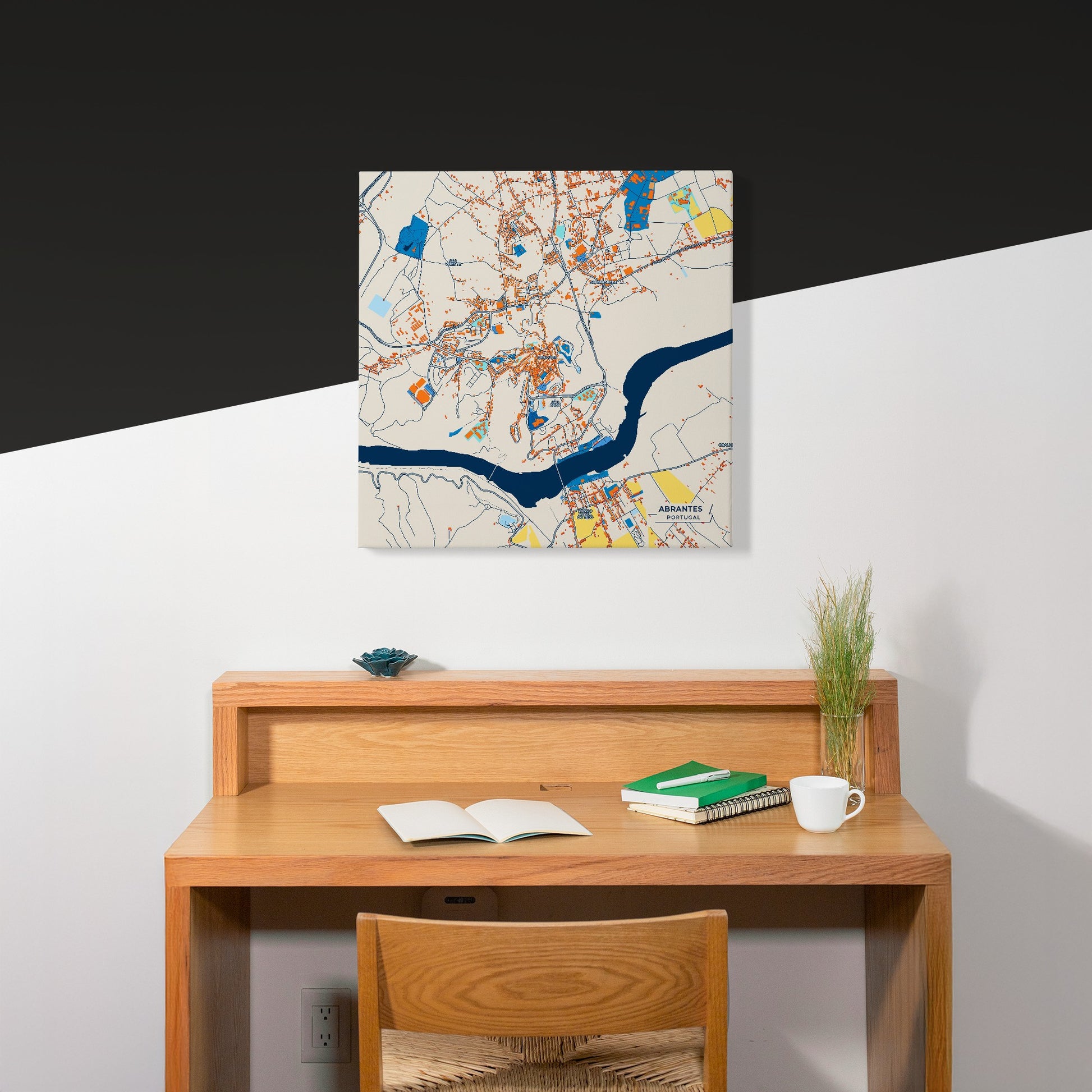Abrantes Portugal Colorful City Map Canvas Print Scene