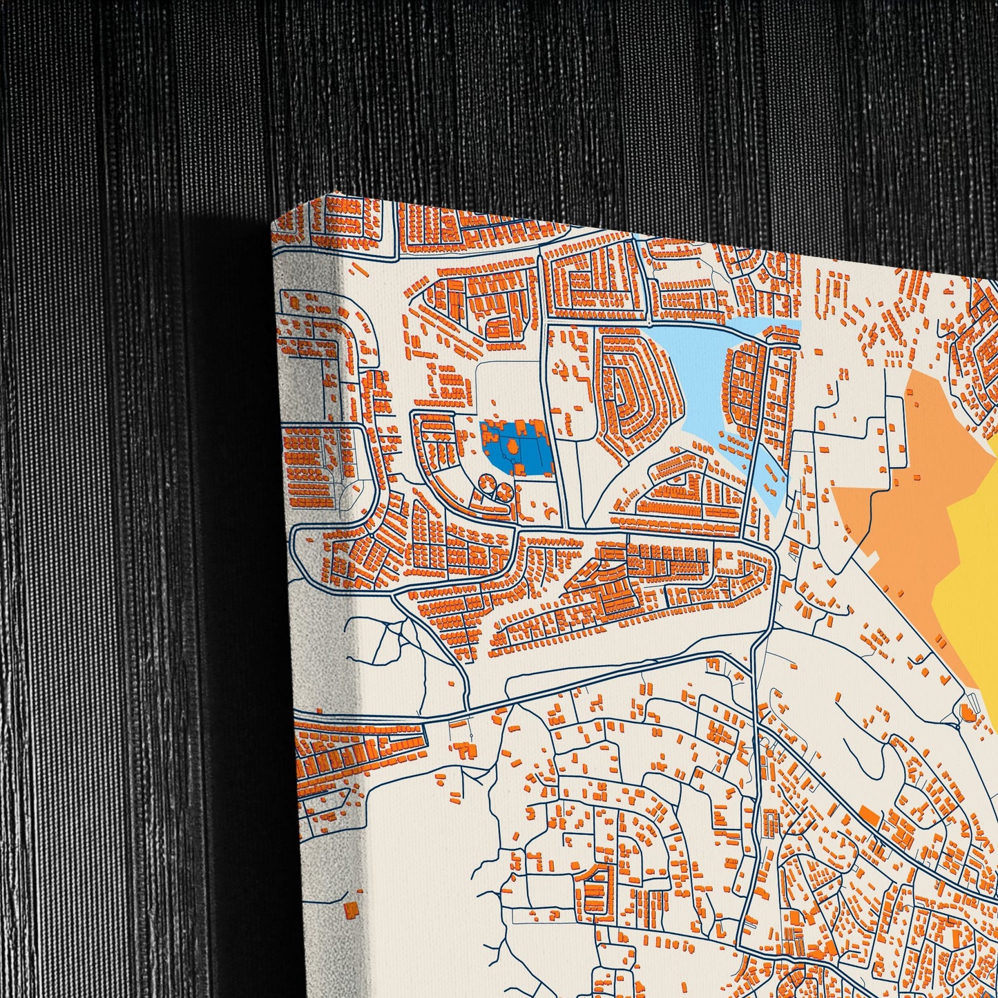 Abuja Nigeria Colorful City Map Canvas Print Detail