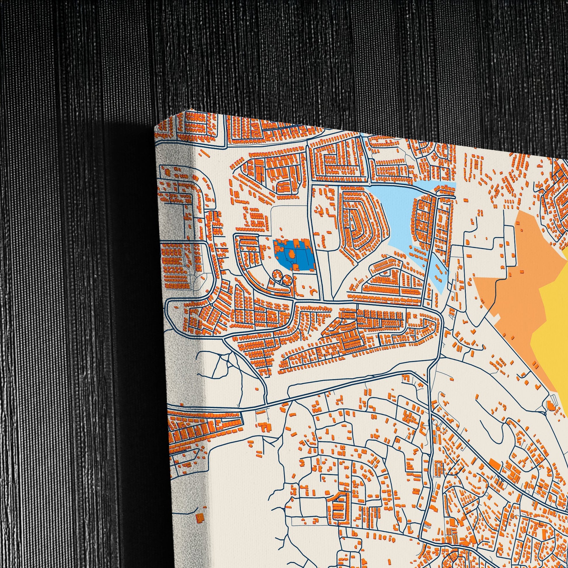 Abuja Nigeria Colorful City Map Canvas Print Detail