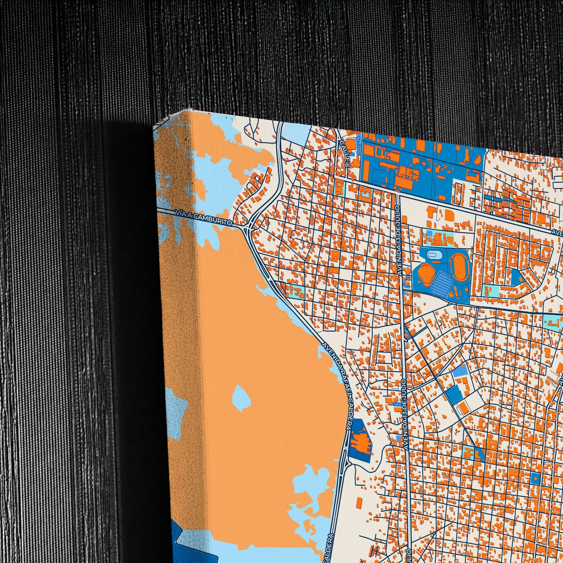 Acarigua Venezuela Colorful City Map Canvas Print Detail