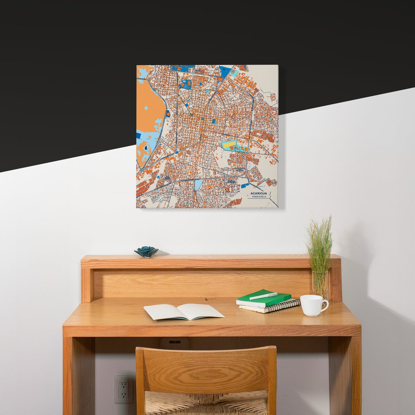 Acarigua Venezuela Colorful City Map Canvas Print Scene