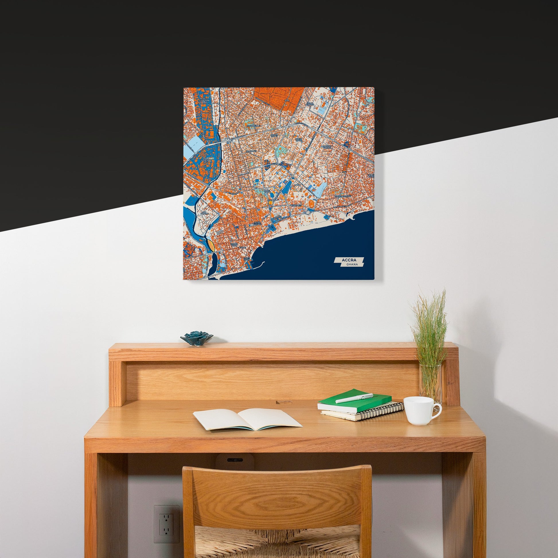 Accra Ghana Colorful City Map Canvas Print Scene