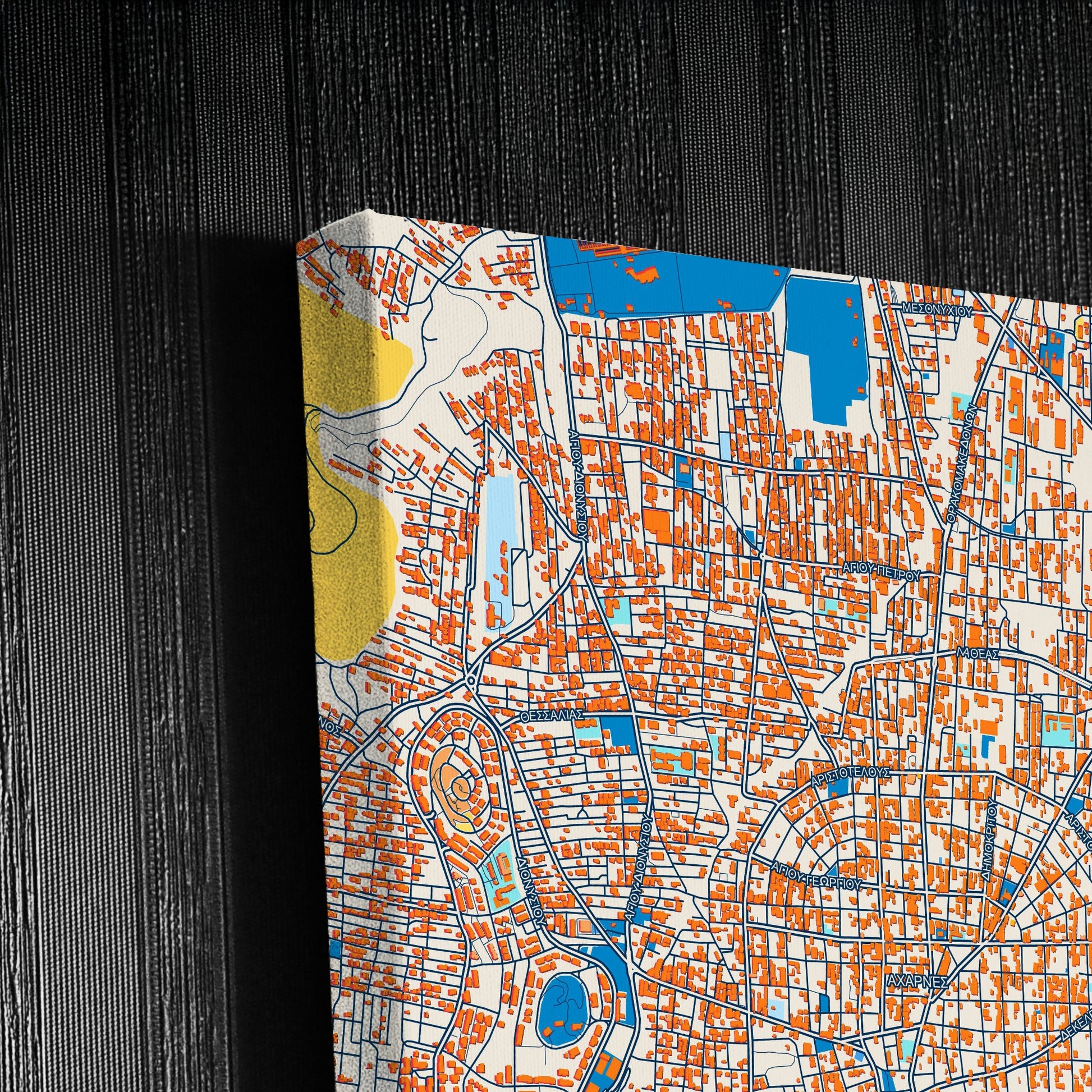 Αχαρνες Greece Colorful City Map Canvas Print Detail