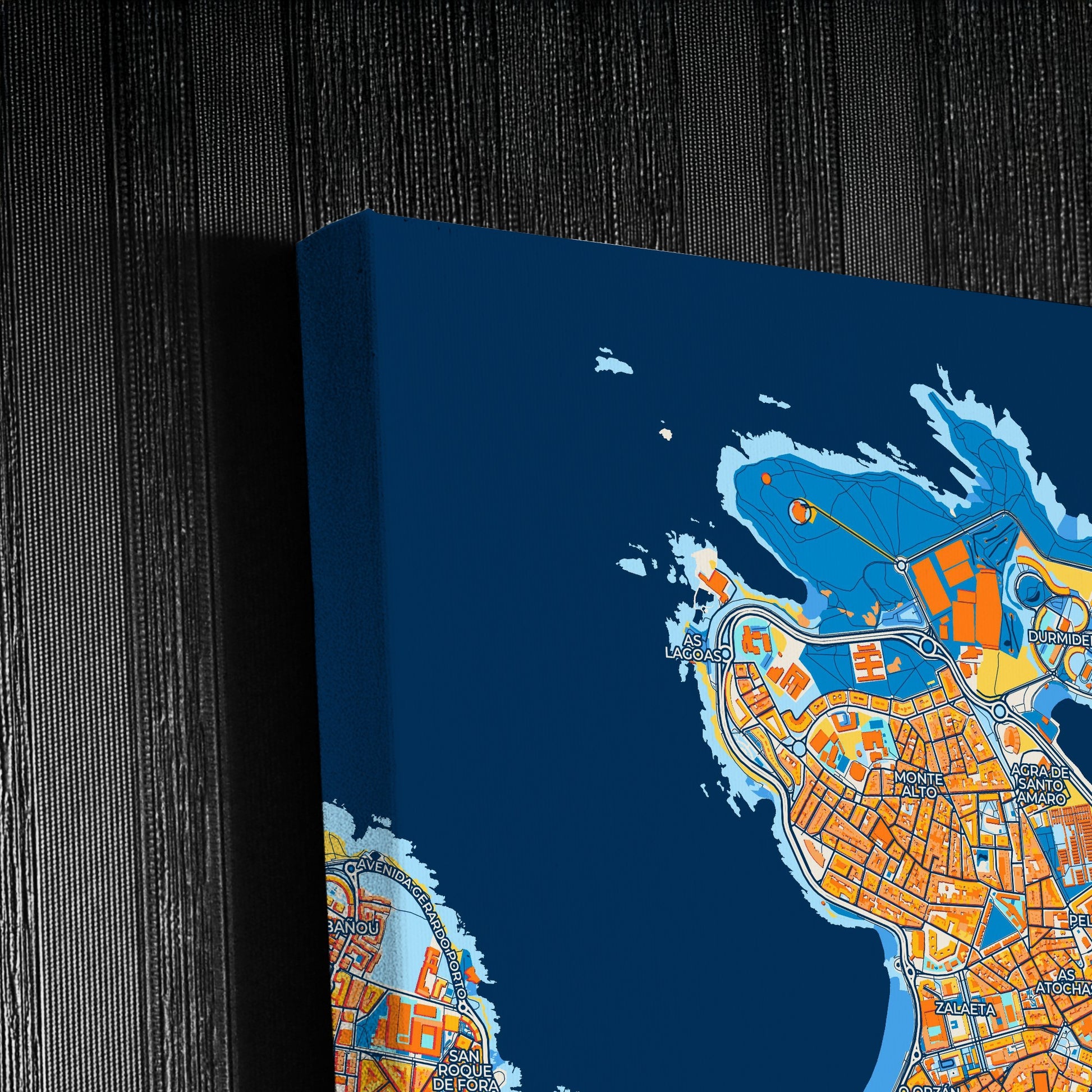 A Coruña Spain Colorful City Map Canvas Print Detail
