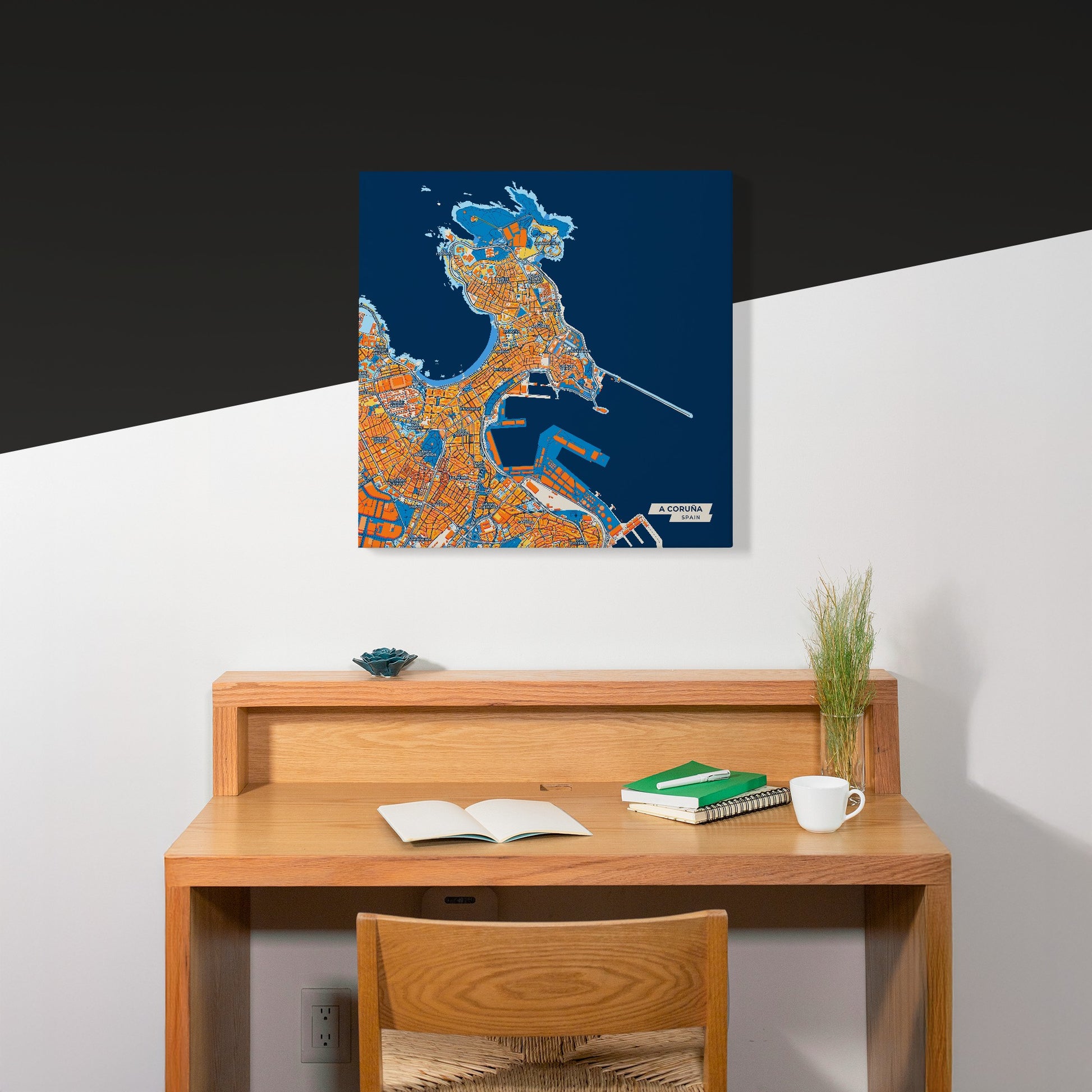 A Coruña Spain Colorful City Map Canvas Print Scene