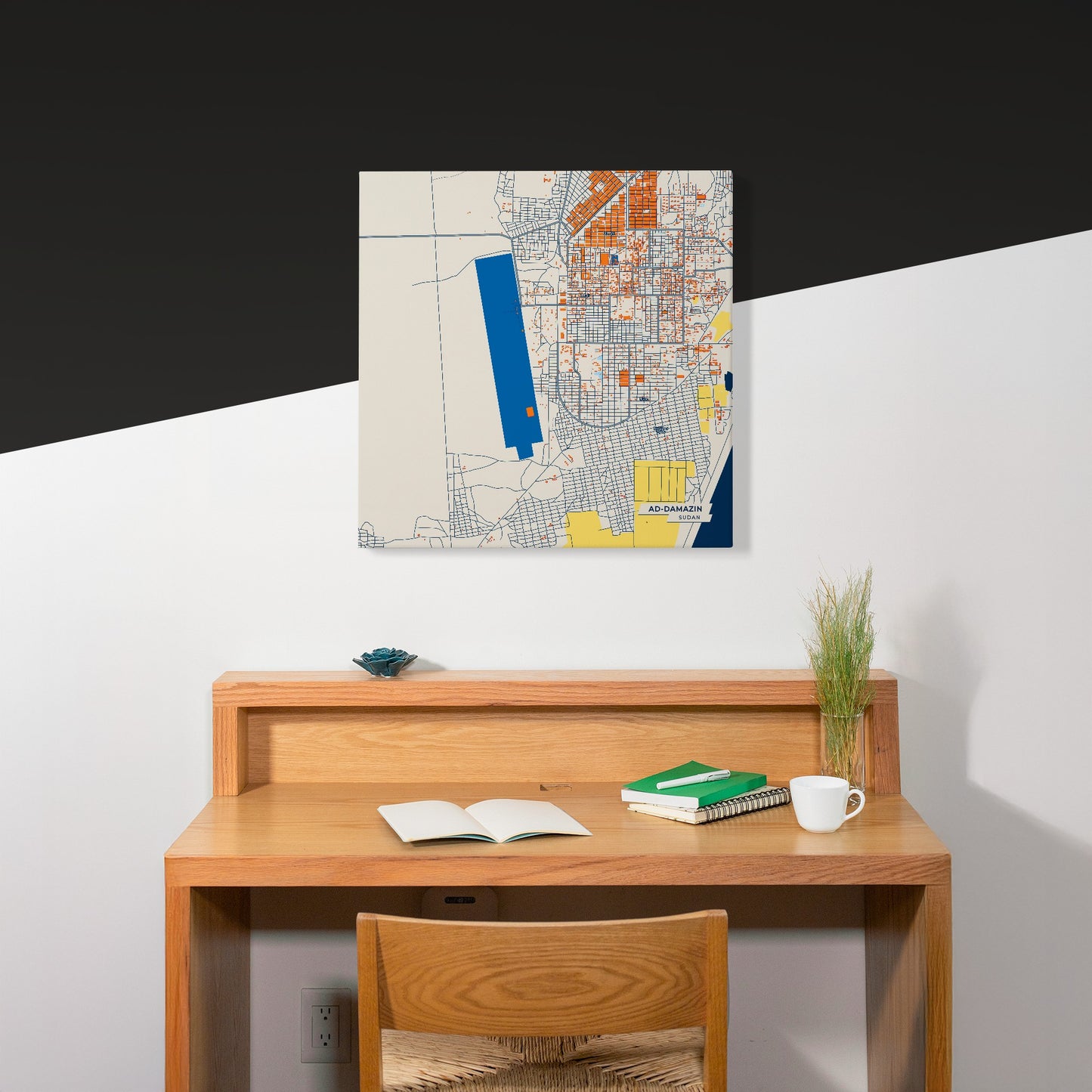 Ad-Damazin Sudan Colorful City Map Canvas Print Scene