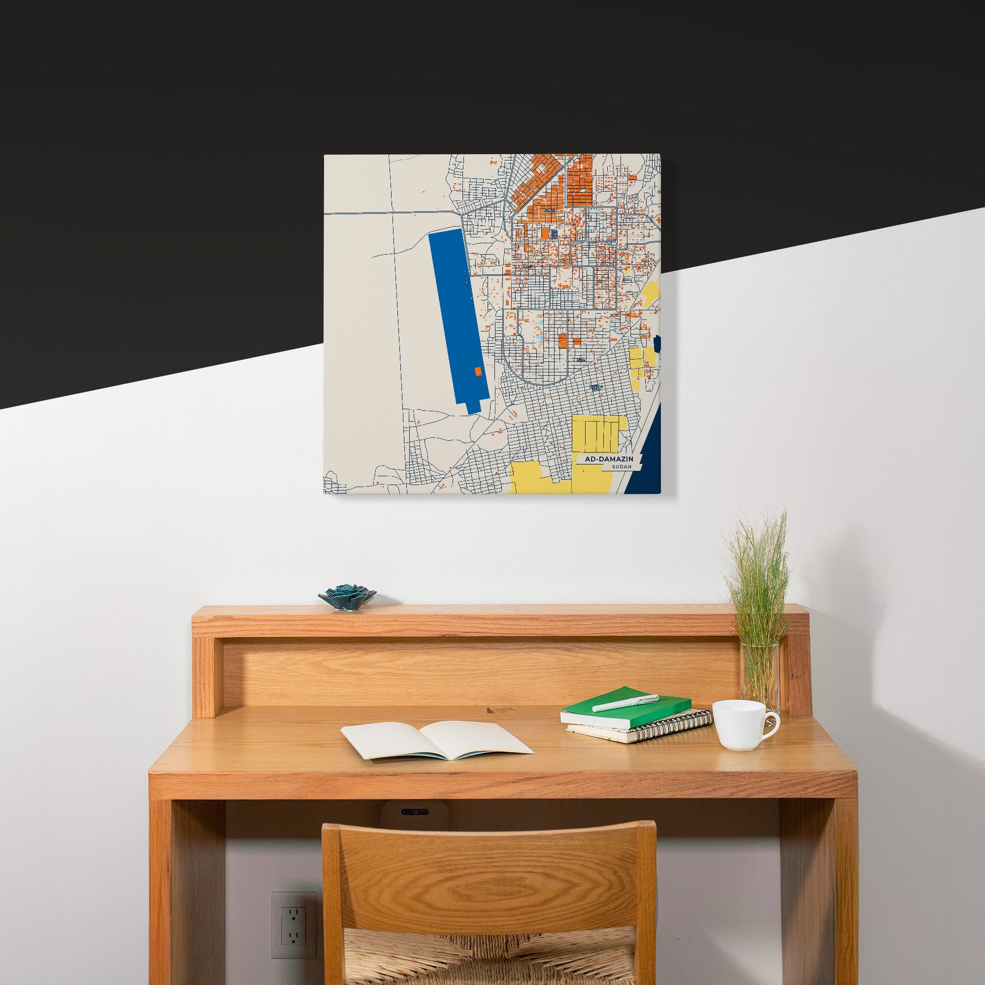 Ad-Damazin Sudan Colorful City Map Canvas Print Scene