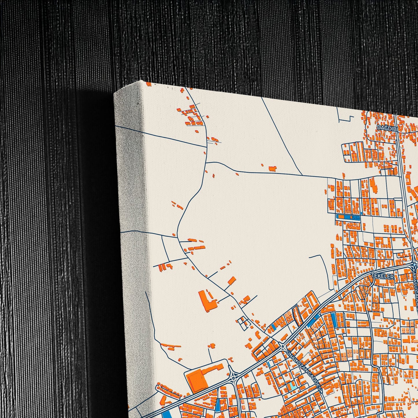 Adapazari Turkey Colorful City Map Canvas Print Detail