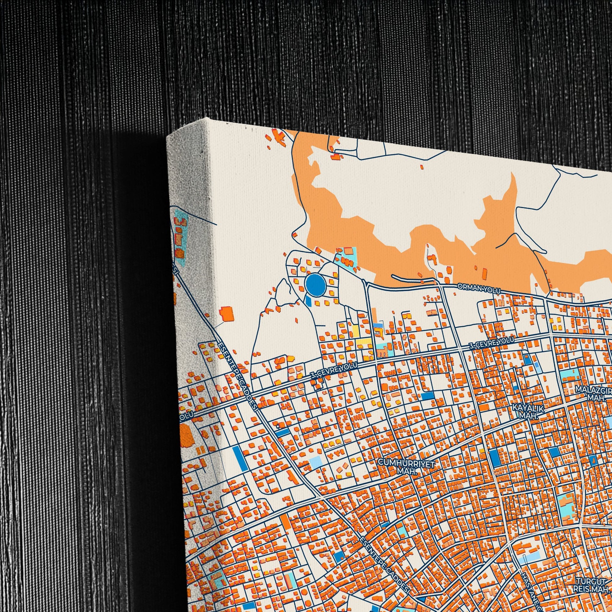 Adiyaman Turkey Colorful City Map Canvas Print Detail