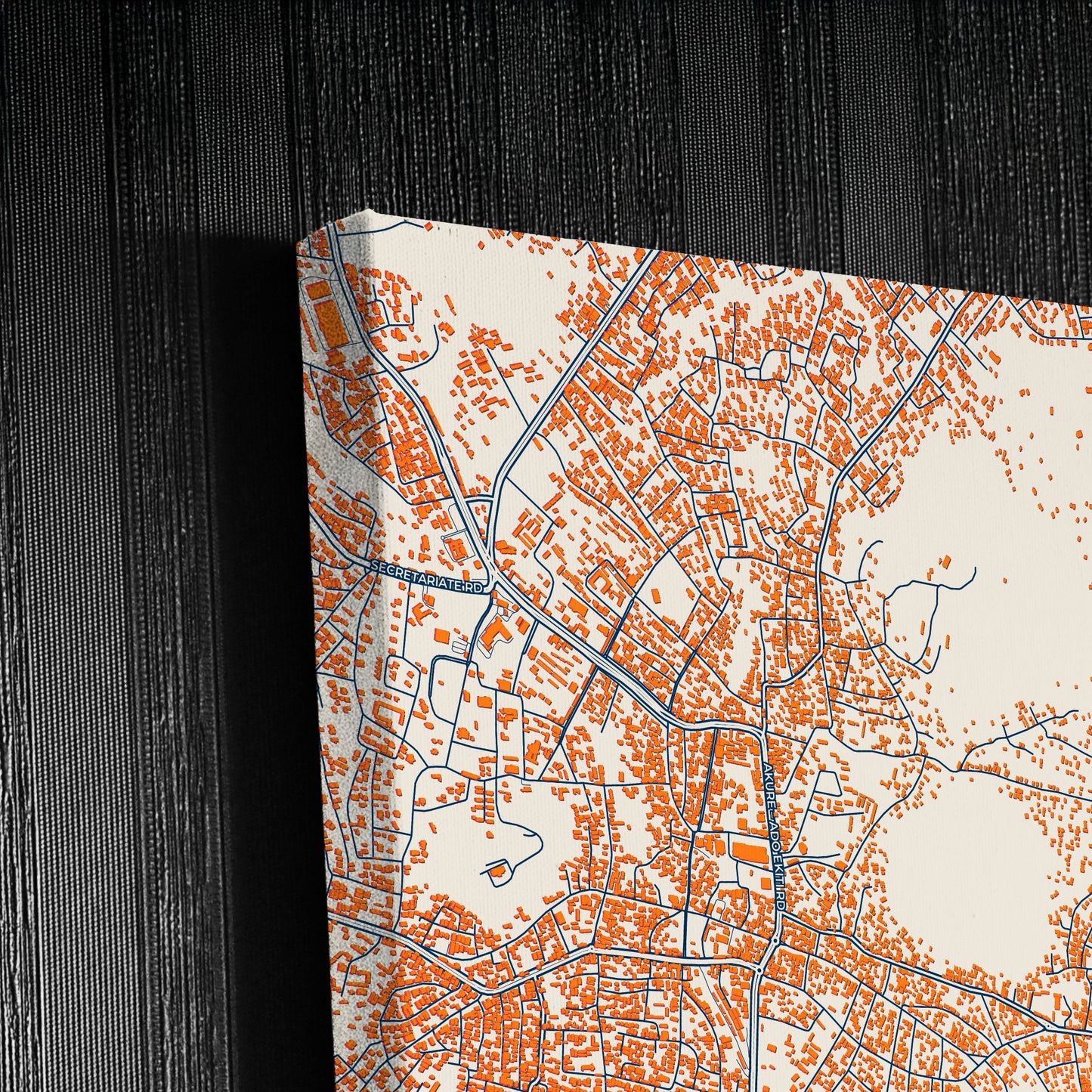 Ado-Ekiti Nigeria Colorful City Map Canvas Print Detail
