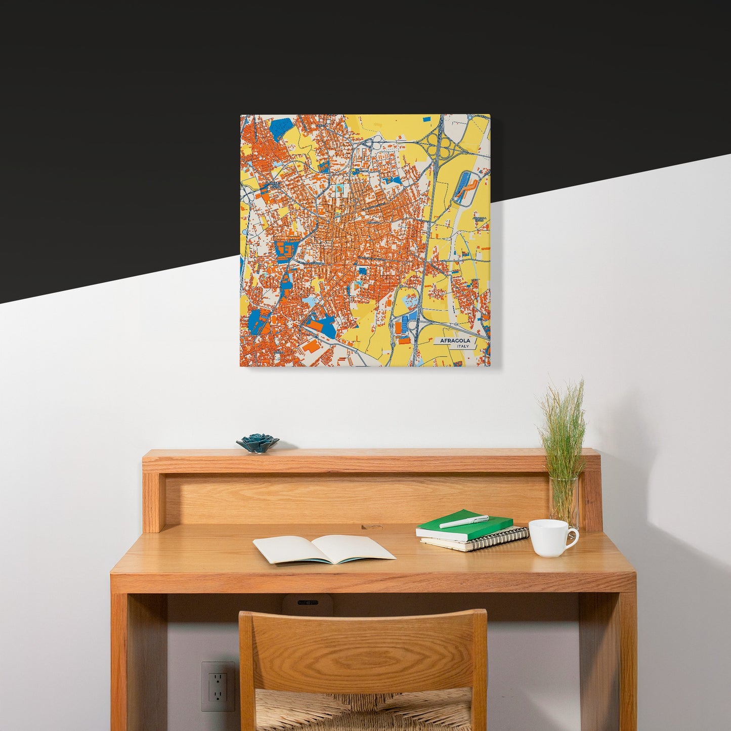 Afragola Italy Colorful City Map Canvas Print Scene
