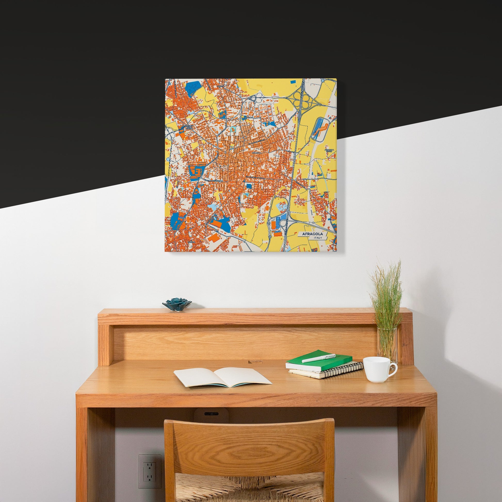 Afragola Italy Colorful City Map Canvas Print Scene