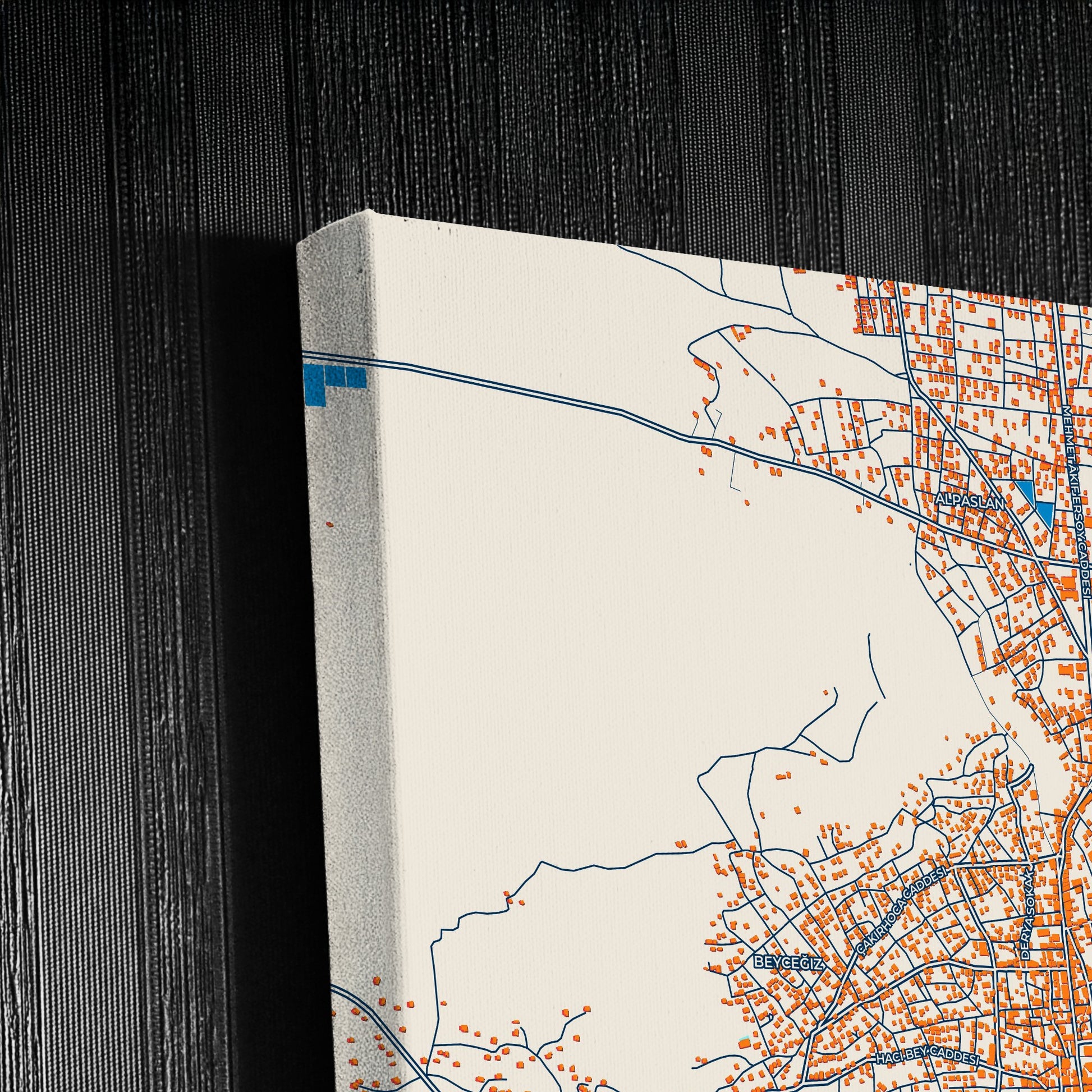 Afşin Turkey Colorful City Map Canvas Print Detail