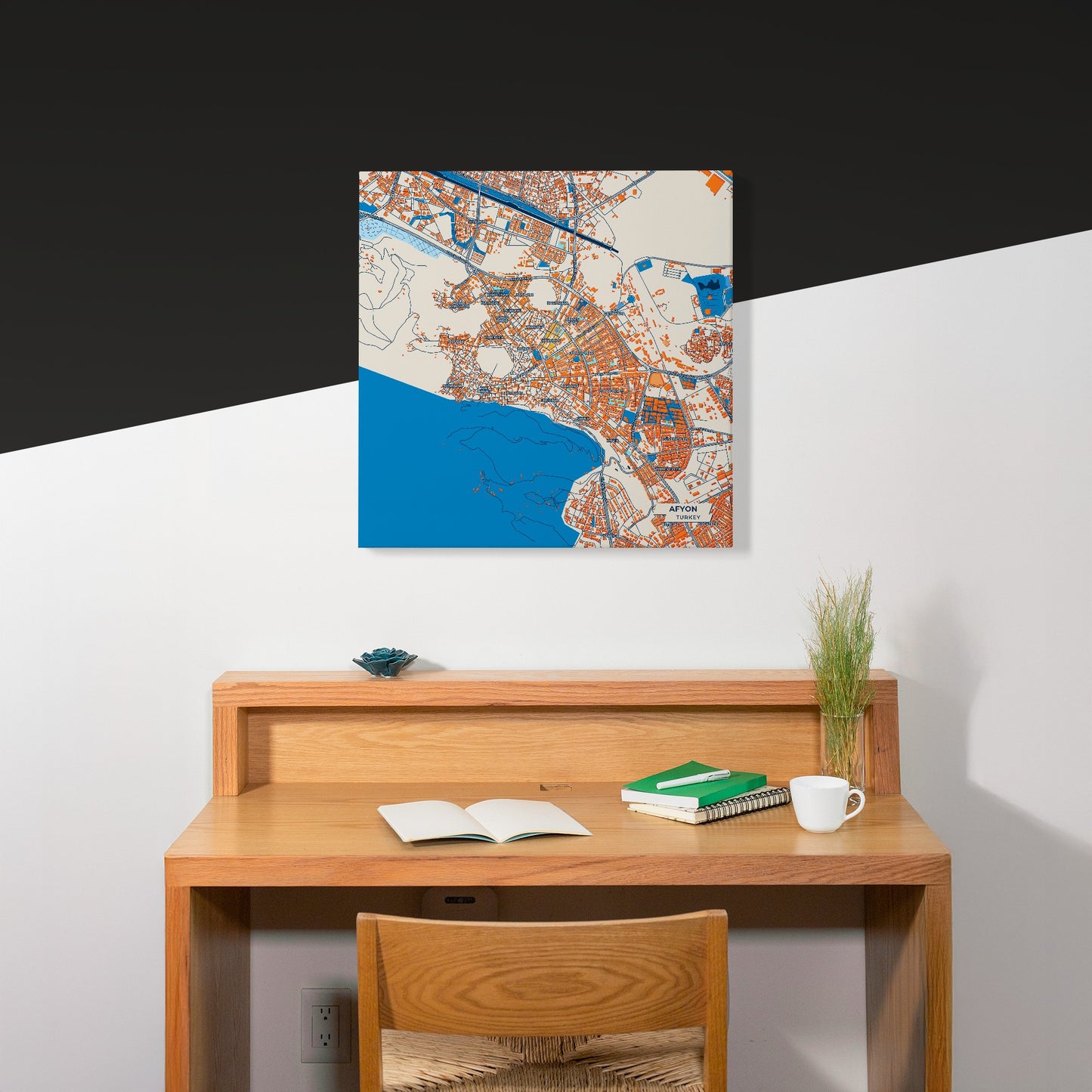 Afyon Turkey Colorful City Map Canvas Print Scene