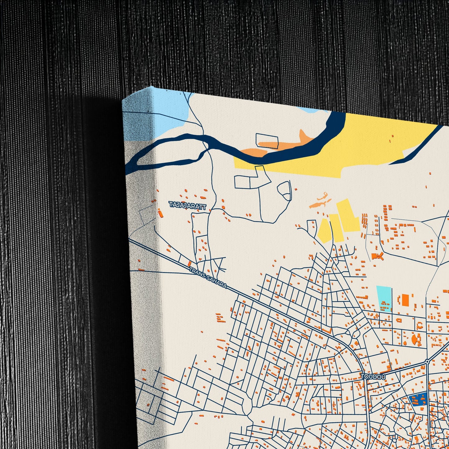 Agadez Niger Colorful City Map Canvas Print Detail