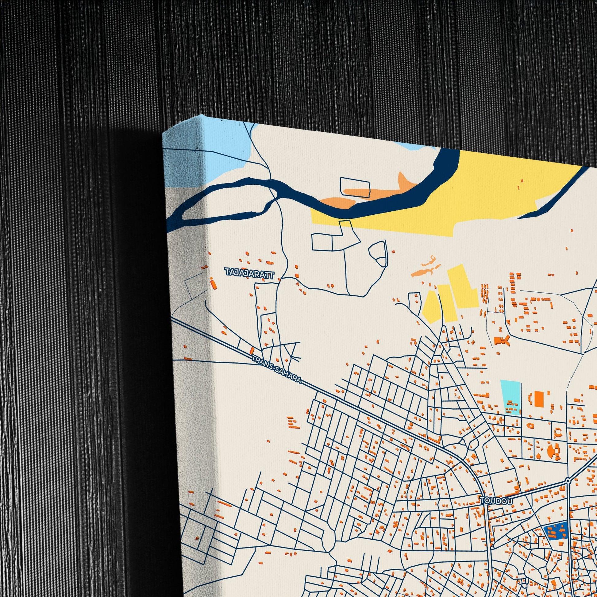 Agadez Niger Colorful City Map Canvas Print Detail