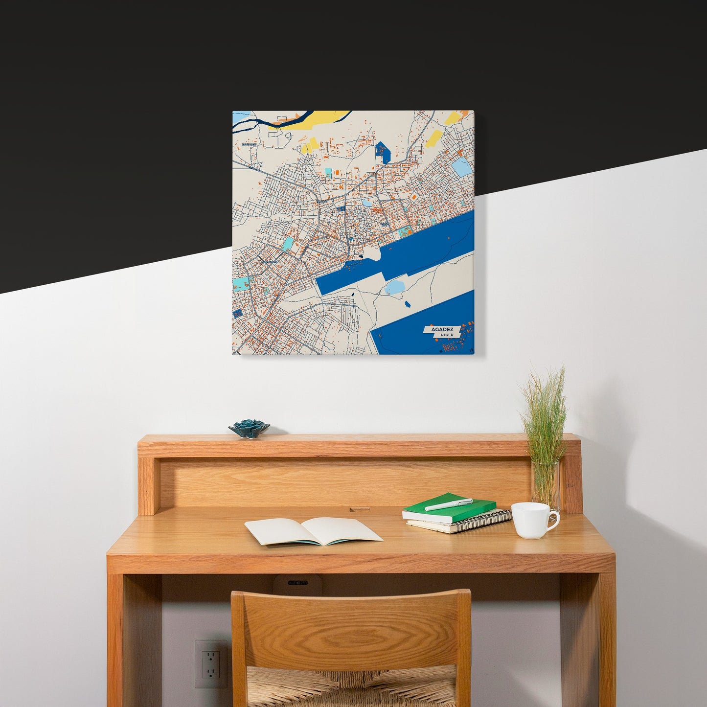 Agadez Niger Colorful City Map Canvas Print Scene