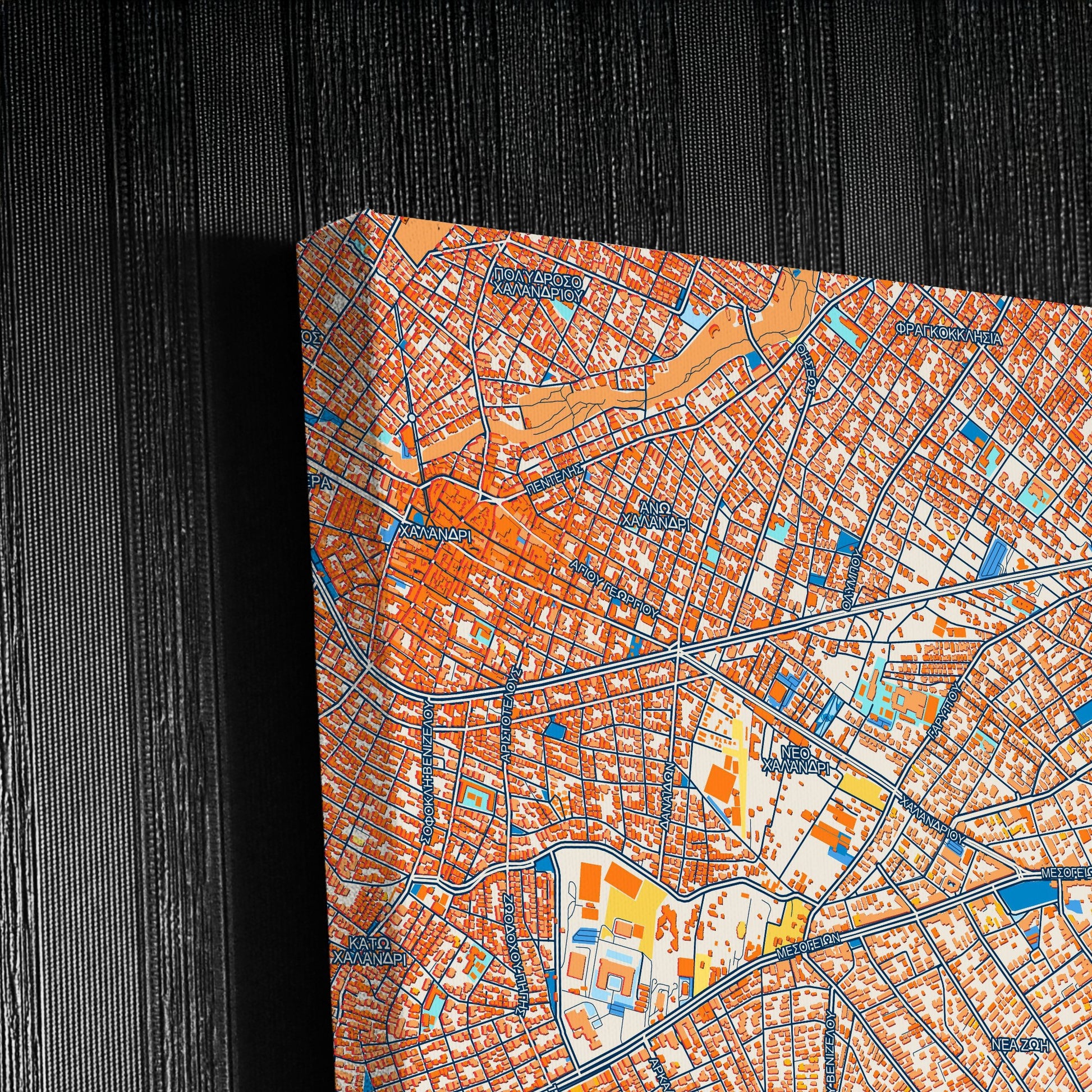 Αγια Παρασκευη Greece Colorful City Map Canvas Print Detail